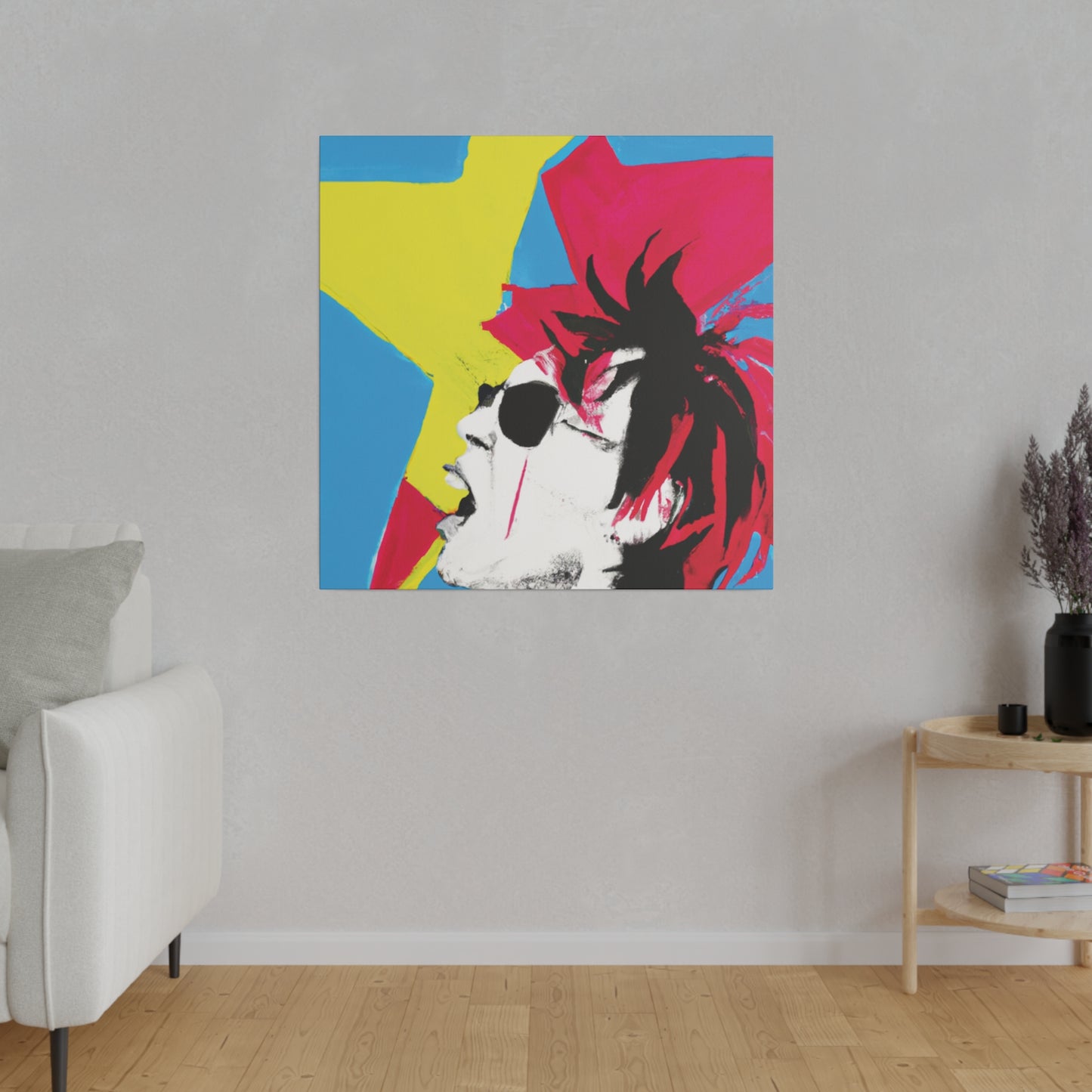 7179X - Rockstar Painting Print | Face | Abstract | Poster | Home Decor | Wall Art | Music Art | Canvas
