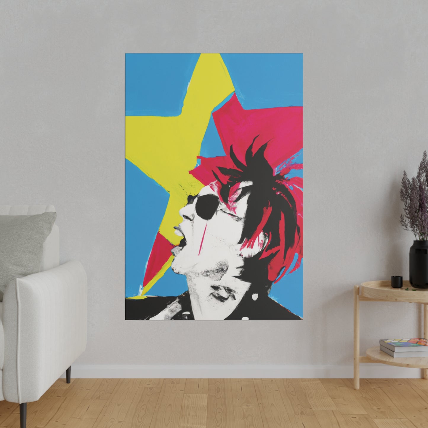 7179X - Rockstar Painting Print | Face | Abstract | Poster | Home Decor | Wall Art | Music Art | Canvas