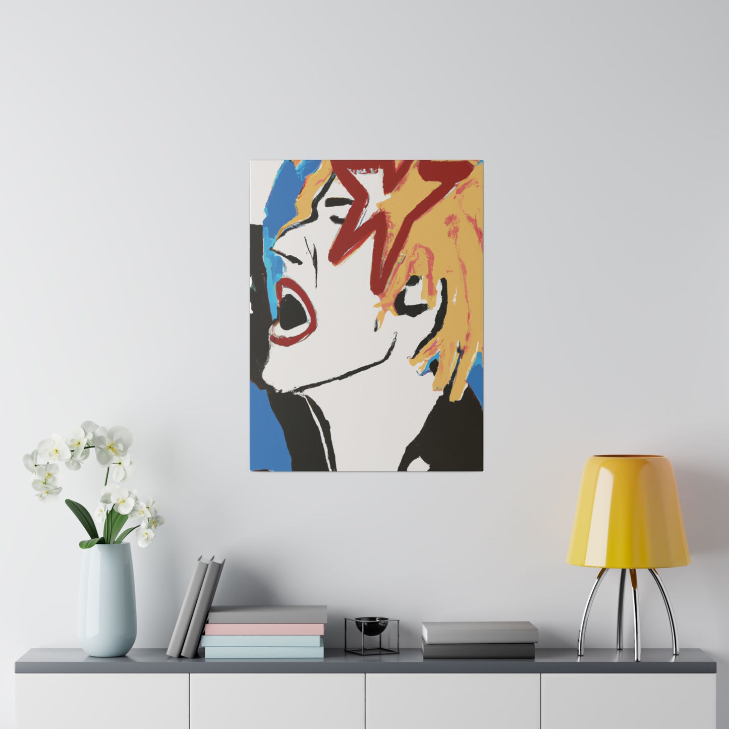 7453V - Rockstar Painting Print | Face | Abstract | Poster | Home Decor | Wall Art | Music Art | Canvas