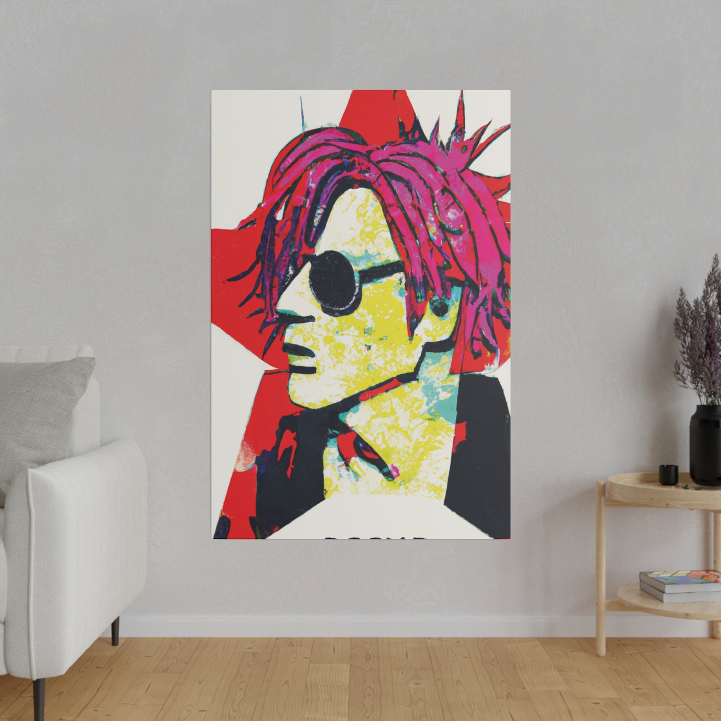 3019T - Rockstar Painting Print | Face | Abstract | Poster | Home Decor | Wall Art | Music Art | Canvas