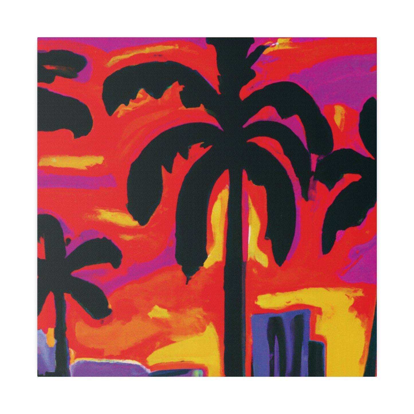 4066V - Miami Beach Sunset Painting Print | Miami | Beach | Sunset | Poster | Home Decor | Wall Art | Canvas