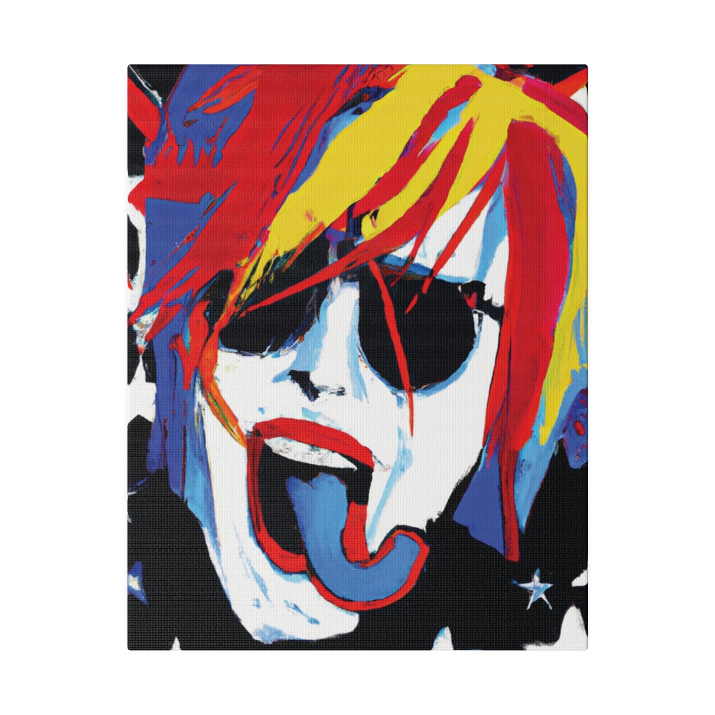 5376Y - Rockstar Painting Print | Face | Abstract | Poster | Home Decor | Wall Art | Music Art | Canvas