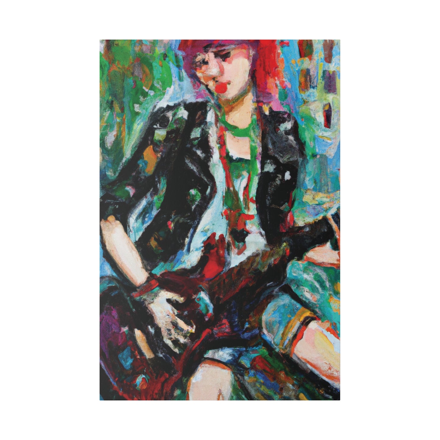 6789Z - Rockstar Oil Painting Style Print | Poster | Home Decor | Wall Art | Music Art | Canvas