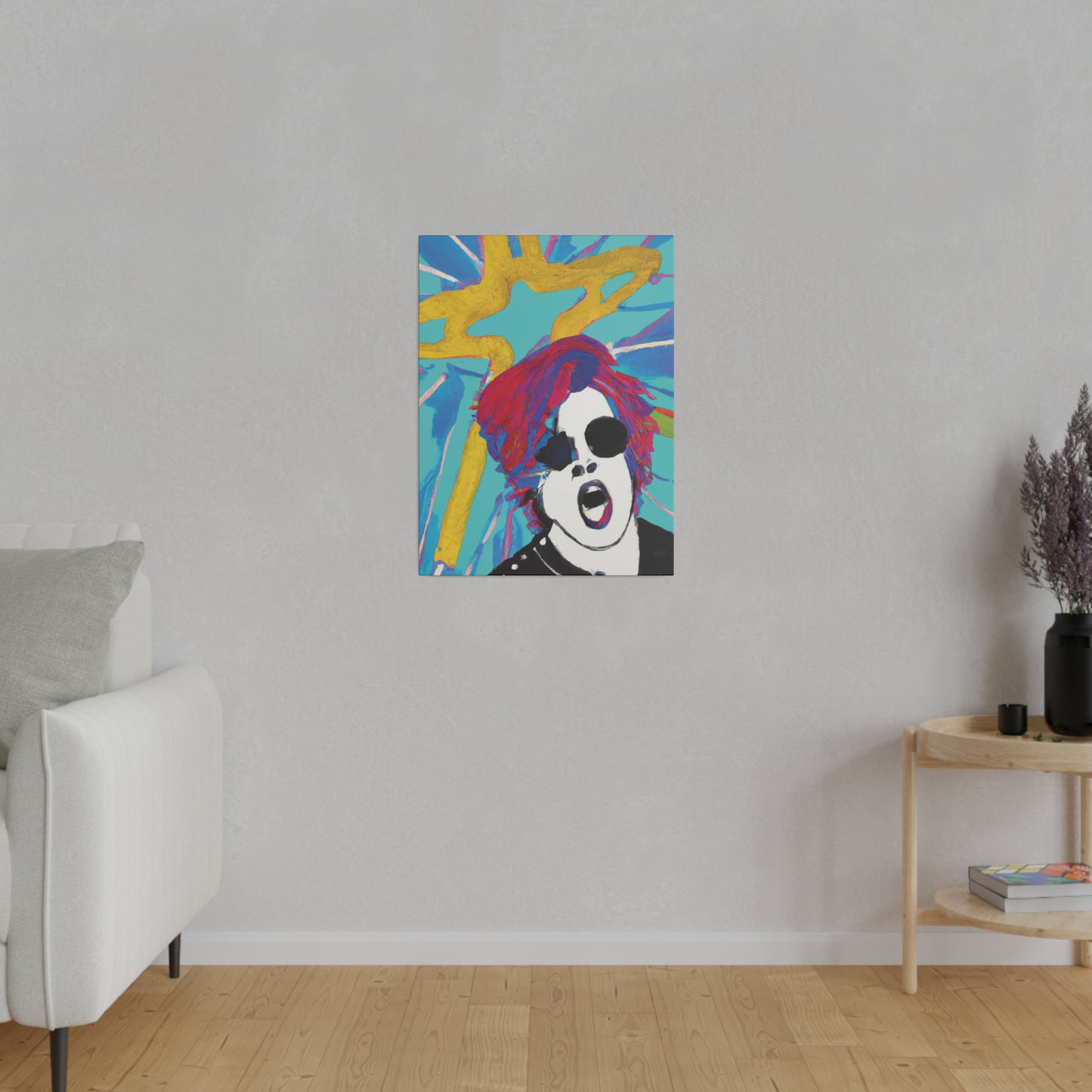 4567A - Rockstar Painting Print | Face | Abstract | Poster | Home Decor | Wall Art | Music Art | Canvas
