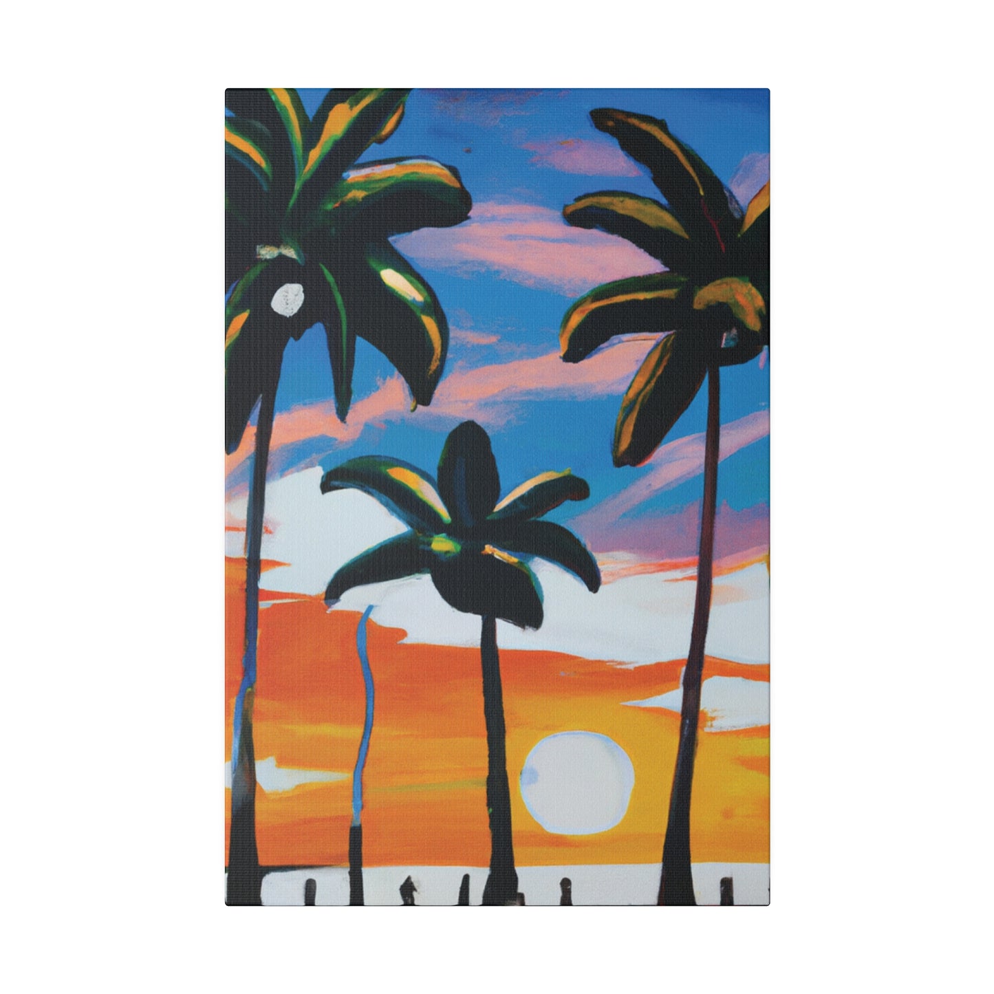 7745G - Miami Beach Sunset Painting Print | Miami | Beach | Sunset | Poster | Home Decor | Wall Art | Canvas