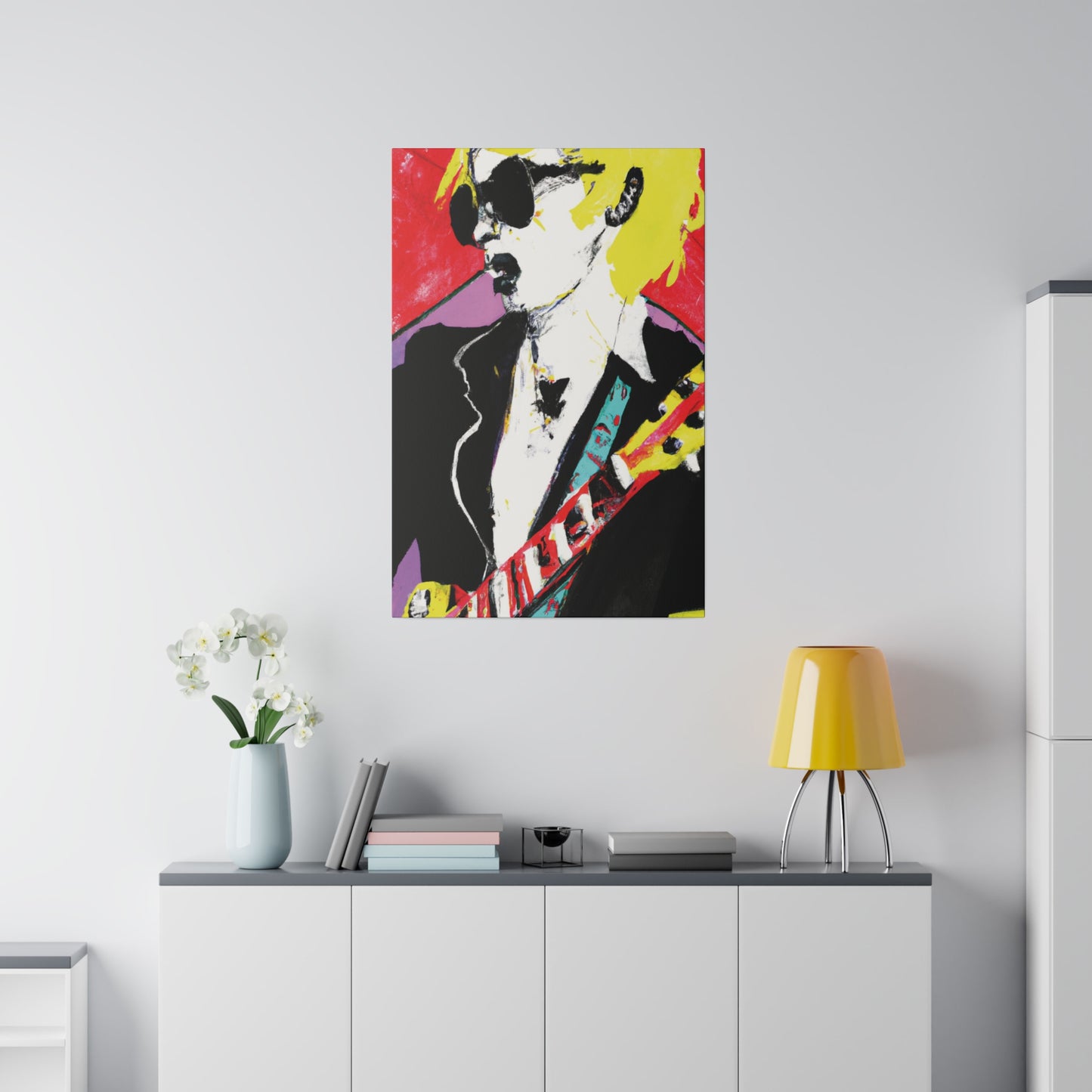 3073T - Rockstar Painting Print | Face | Abstract | Poster | Home Decor | Wall Art | Music Art | Canvas