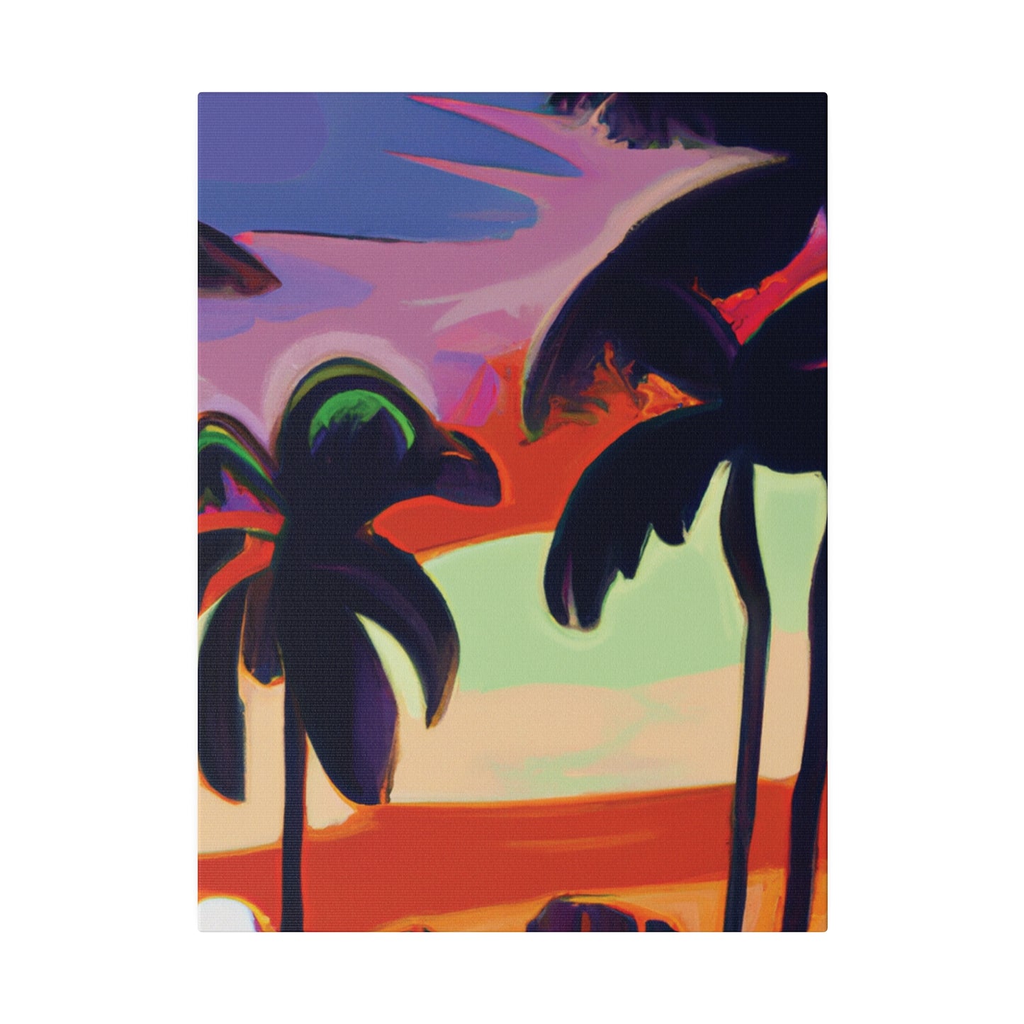 4438V - Miami Beach Sunset Painting Print | Miami | Beach | Sunset | Poster | Home Decor | Wall Art | Canvas