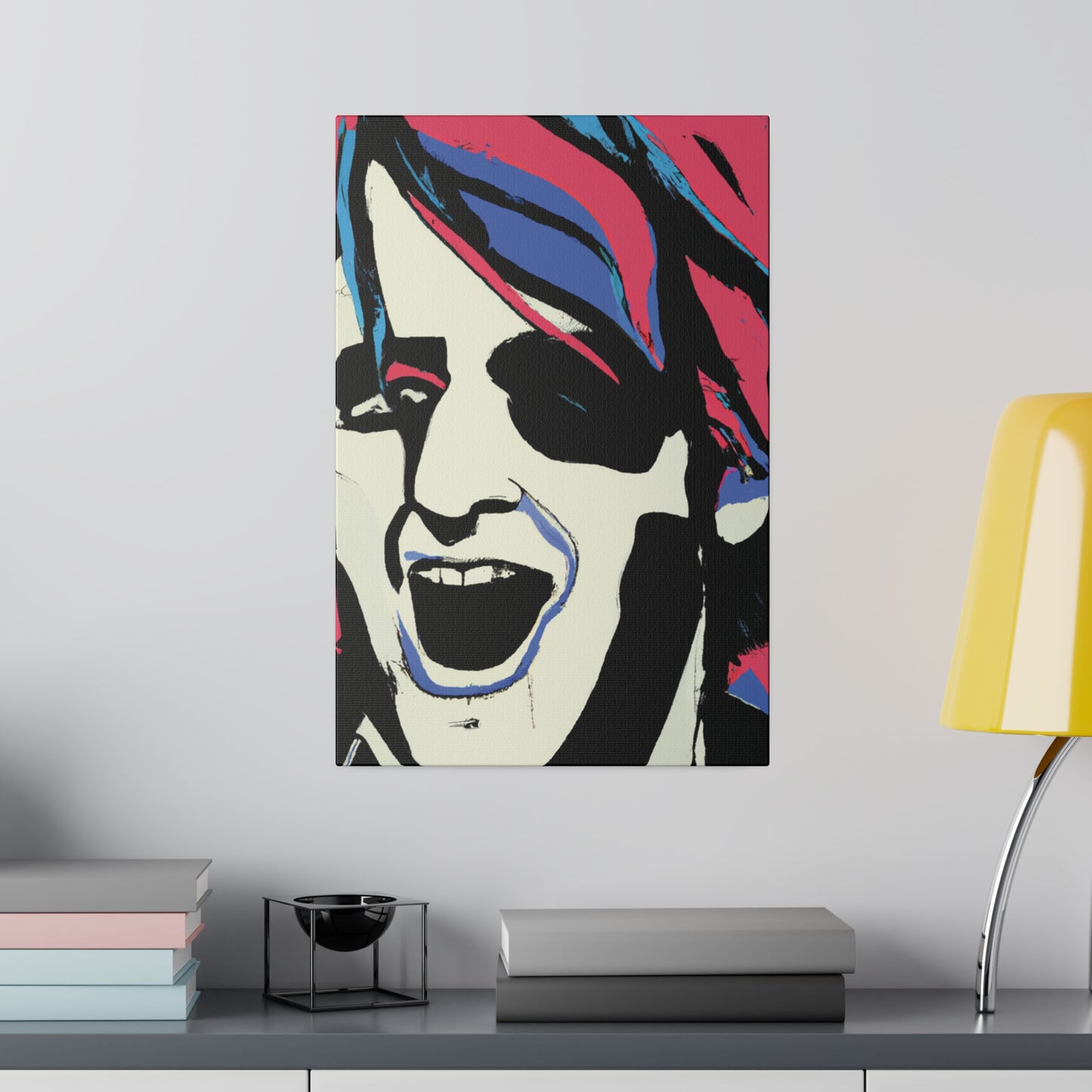 4318K - Rockstar Painting Print | Face | Abstract | Poster | Home Decor | Wall Art | Music Art | Canvas