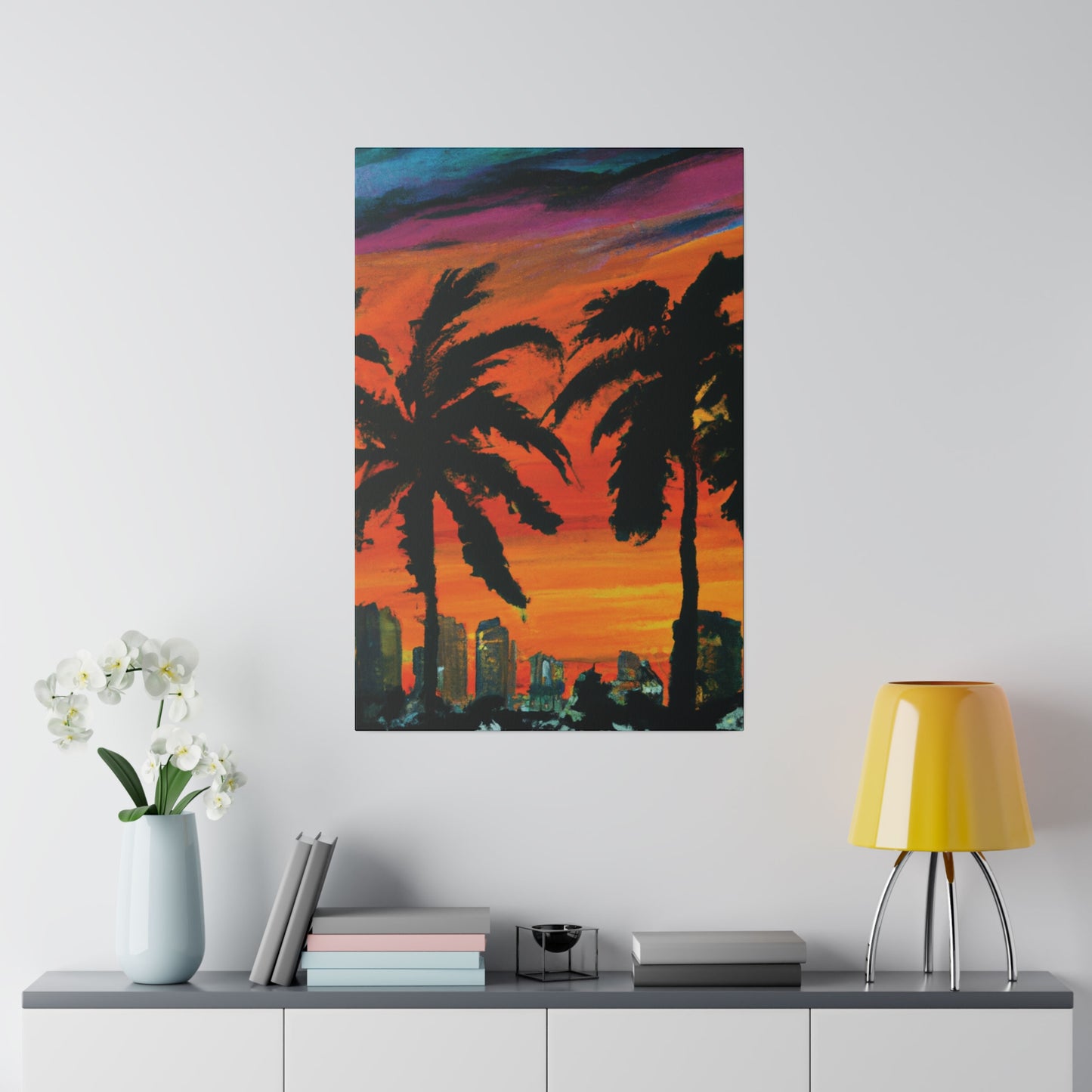 3294V - Miami Beach Sunset Painting Print | Miami | Beach | Sunset | Poster | Home Decor | Wall Art | Canvas