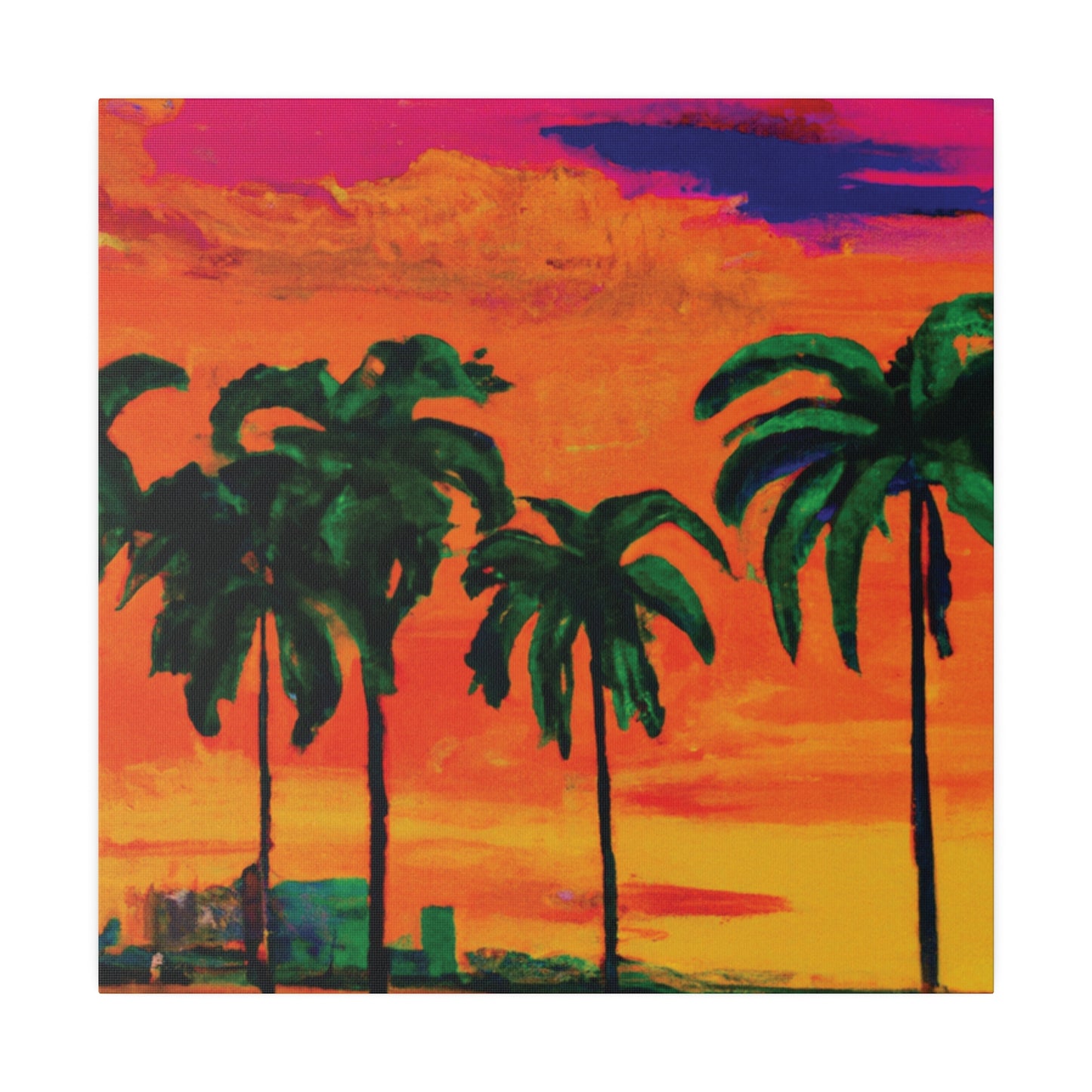 7389Y - Miami Beach Sunset Painting Print | Miami | Beach | Sunset | Poster | Home Decor | Wall Art | Canvas