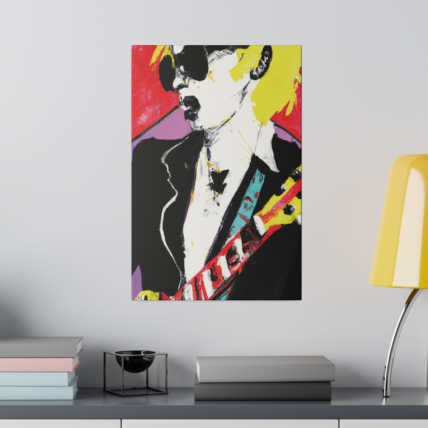 3073T - Rockstar Painting Print | Face | Abstract | Poster | Home Decor | Wall Art | Music Art | Canvas