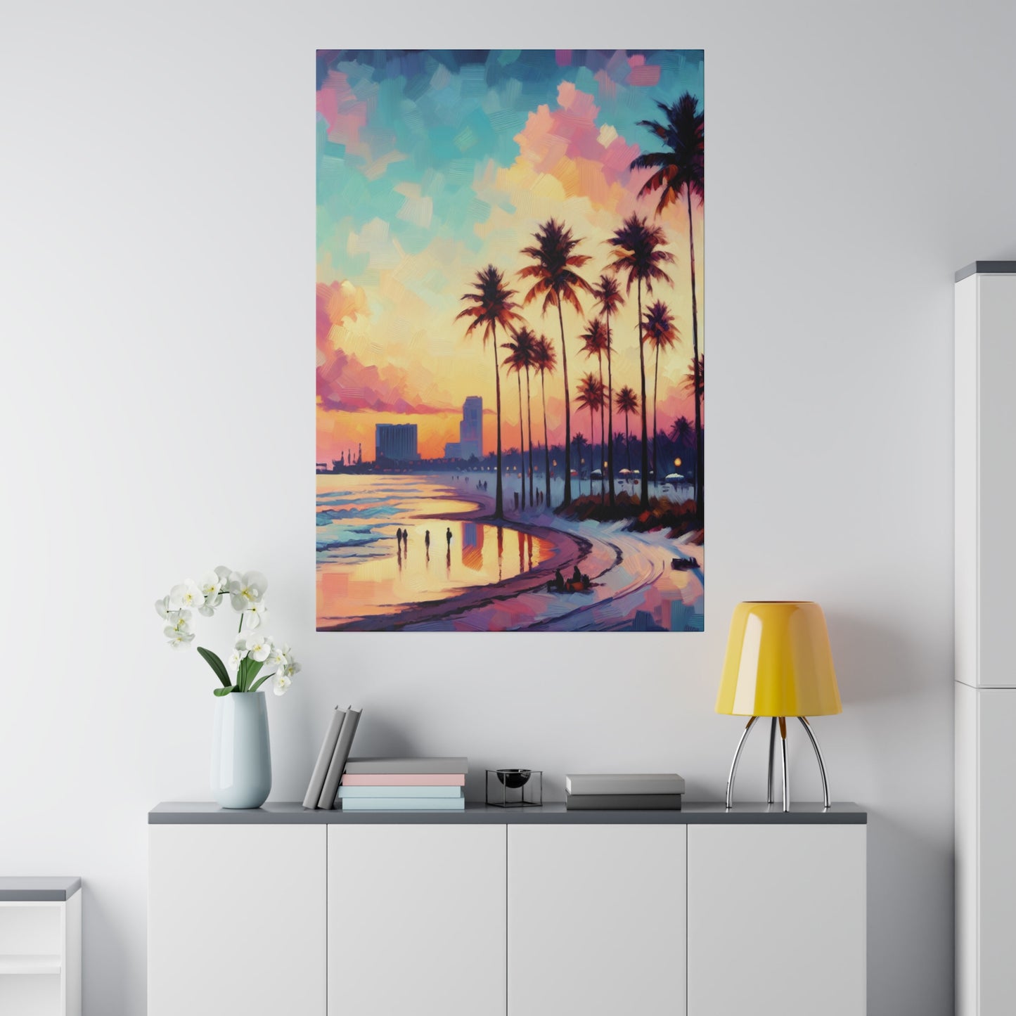 8816Y - miami beach art, sunset background, ocean art work, beach art work, sunset designs, miami beach painting, miami beach print