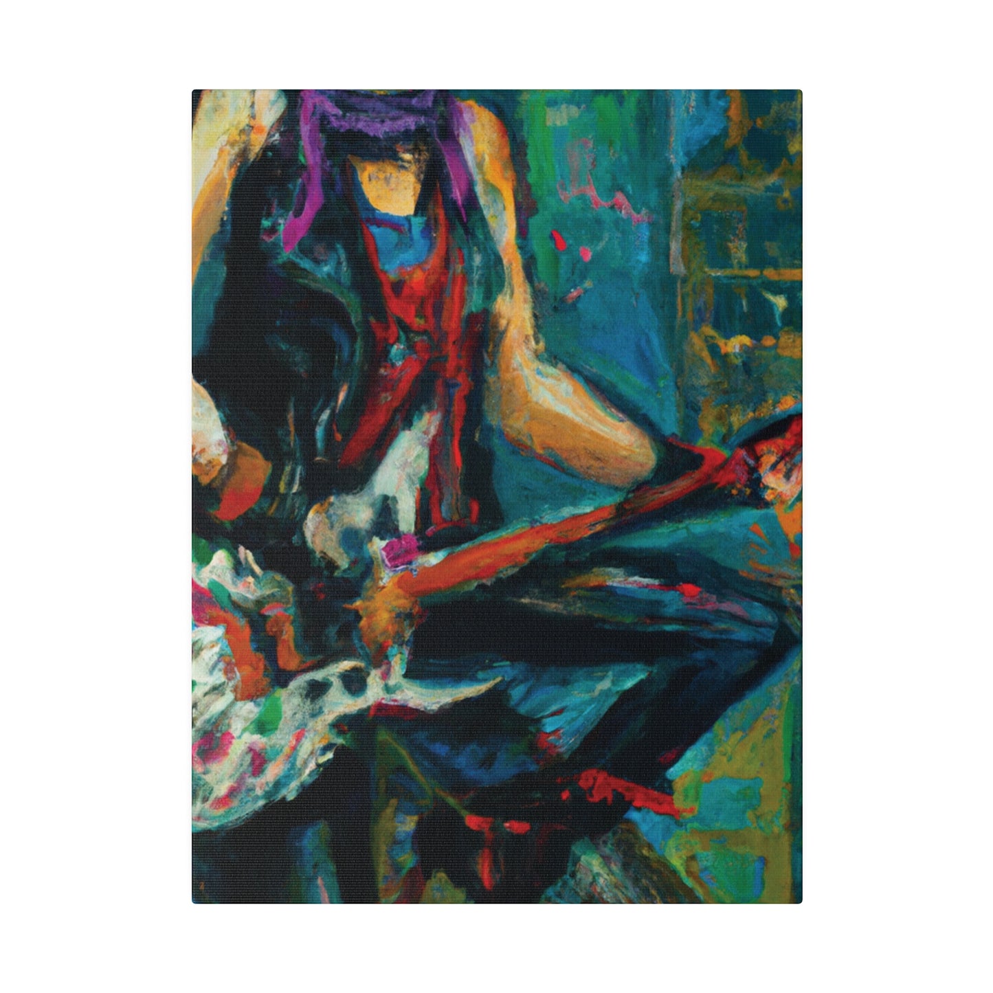 1163E - Rockstar Oil Painting Style Print | Poster | Home Decor | Wall Art | Music Art | Canvas