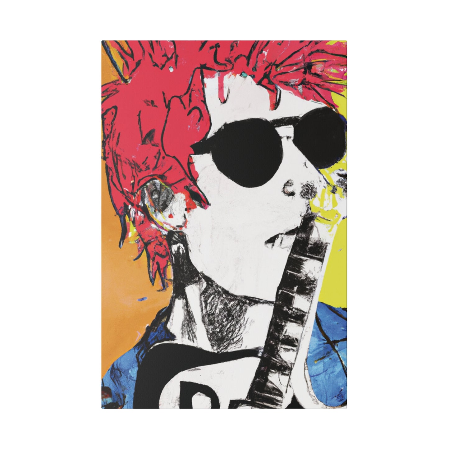 8995T - Rockstar Painting Print | Face | Abstract | Poster | Home Decor | Wall Art | Music Art | Canvas