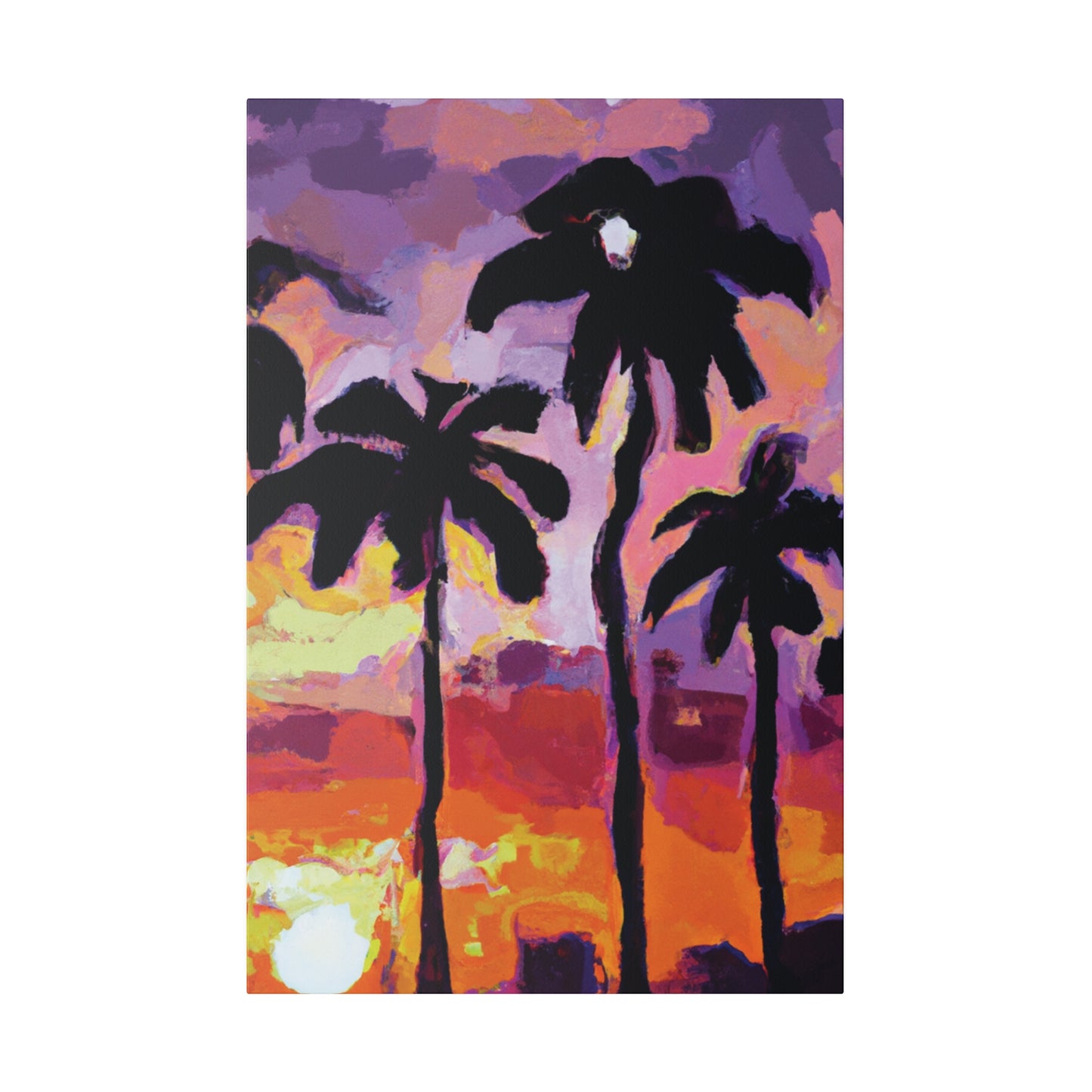 7449F - Miami Beach Sunset Painting Print | Miami | Beach | Sunset | Poster | Home Decor | Wall Art | Canvas