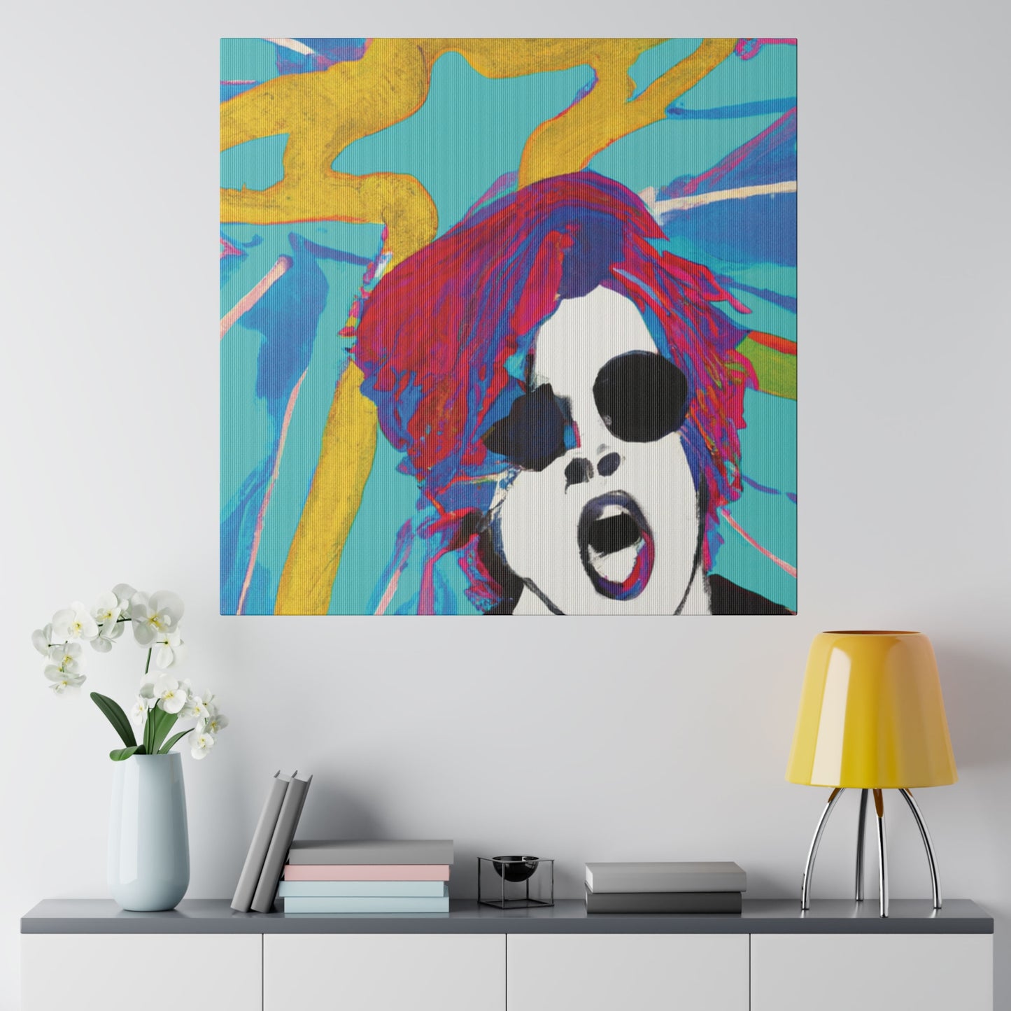 4567A - Rockstar Painting Print | Face | Abstract | Poster | Home Decor | Wall Art | Music Art | Canvas