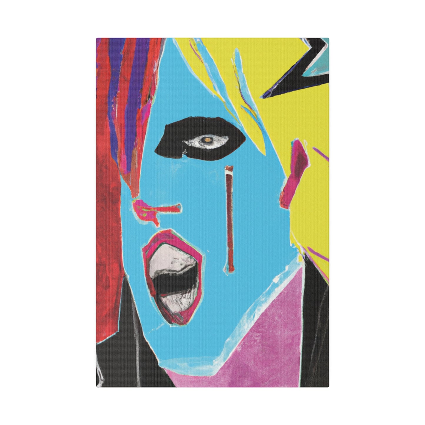 8365A - Rockstar Painting Print | Face | Abstract | Poster | Home Decor | Wall Art | Music Art | Canvas