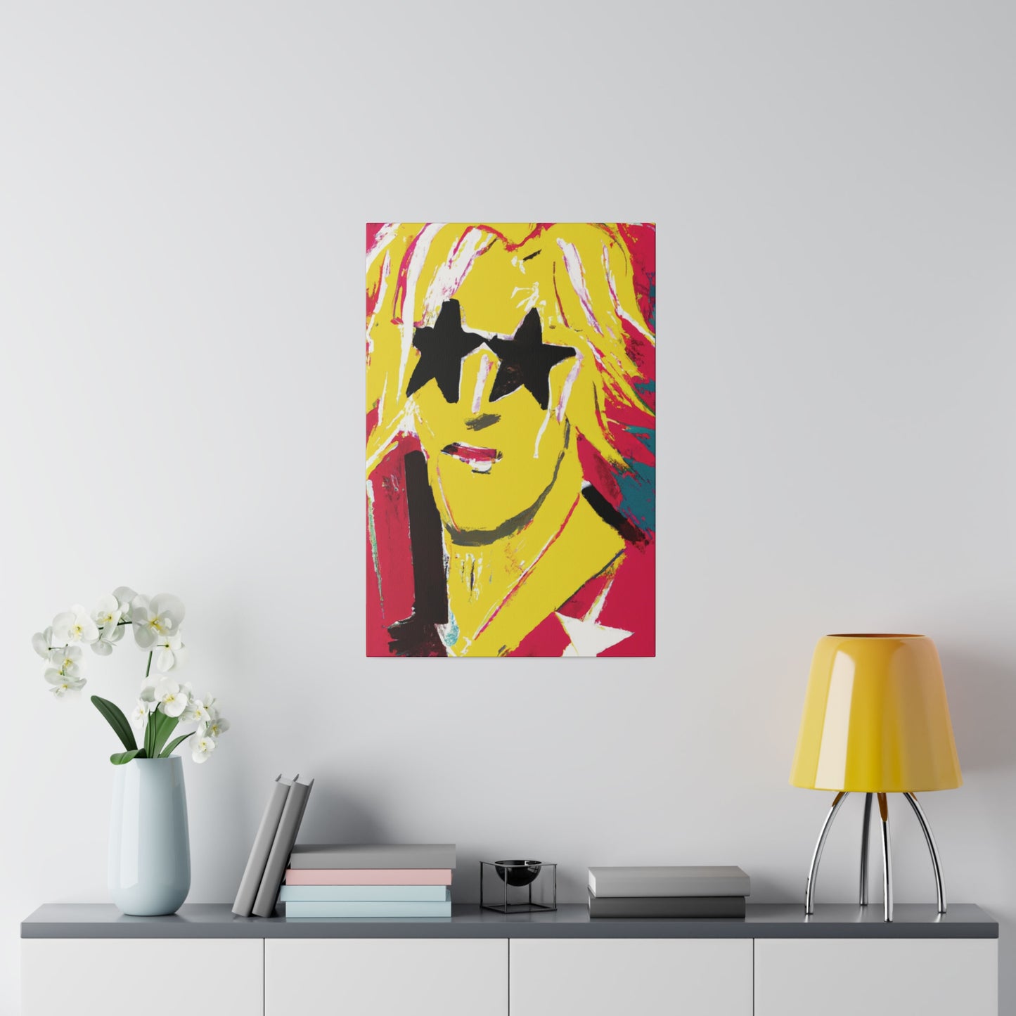 5263T - Rockstar Painting Print | Face | Abstract | Poster | Home Decor | Wall Art | Music Art | Canvas