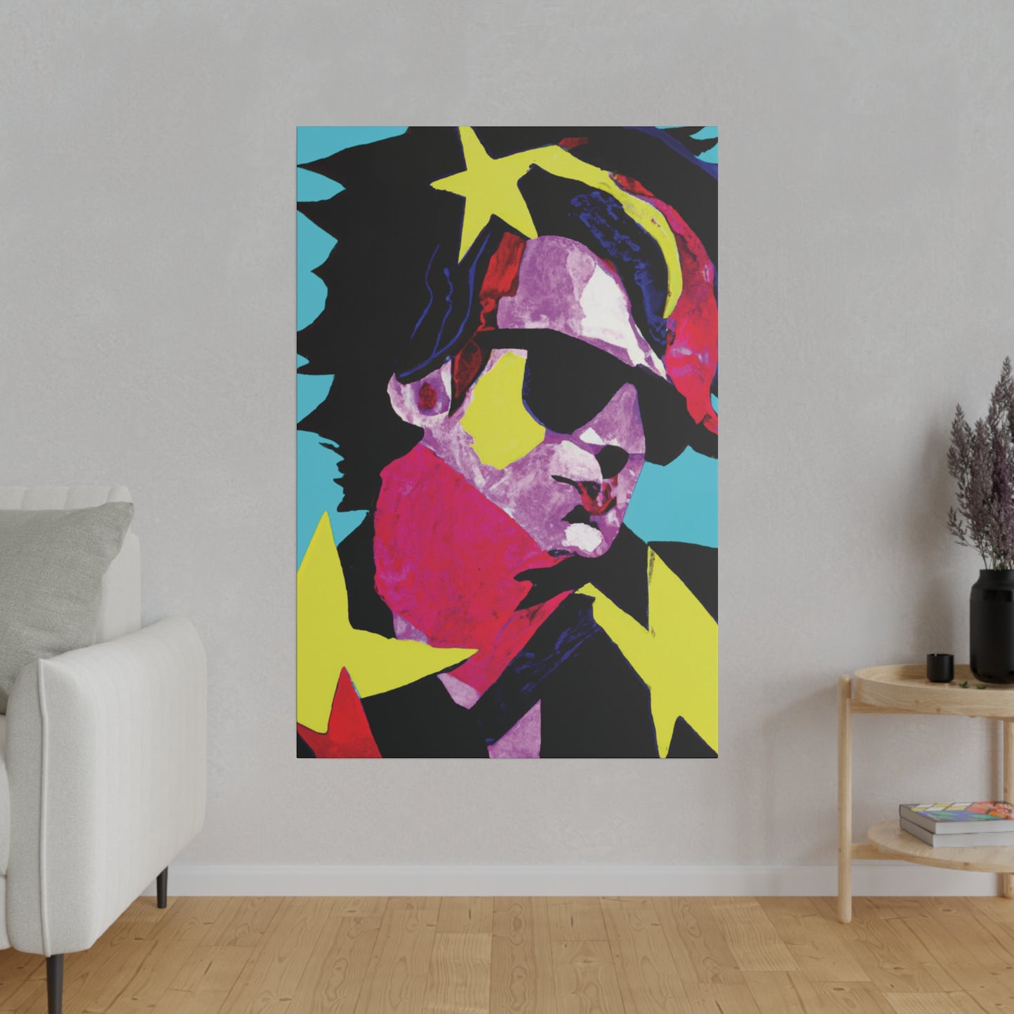 6749z - Rockstar Painting Print | Face | Abstract | Poster | Home Decor | Wall Art | Music Art | Canvas