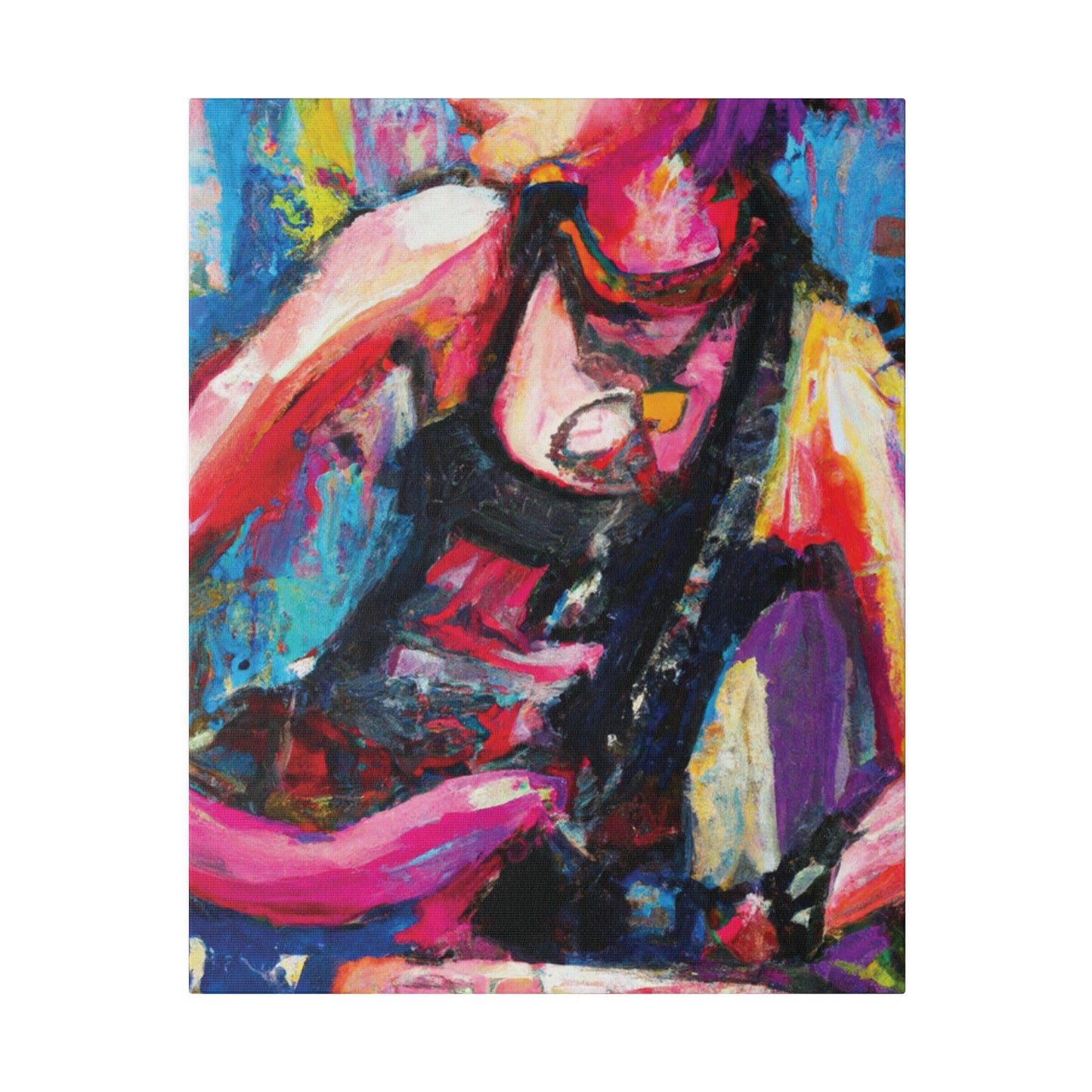 7793Y - Rockstar Oil Painting Style Print | Poster | Home Decor | Wall Art | Music Art | Canvas