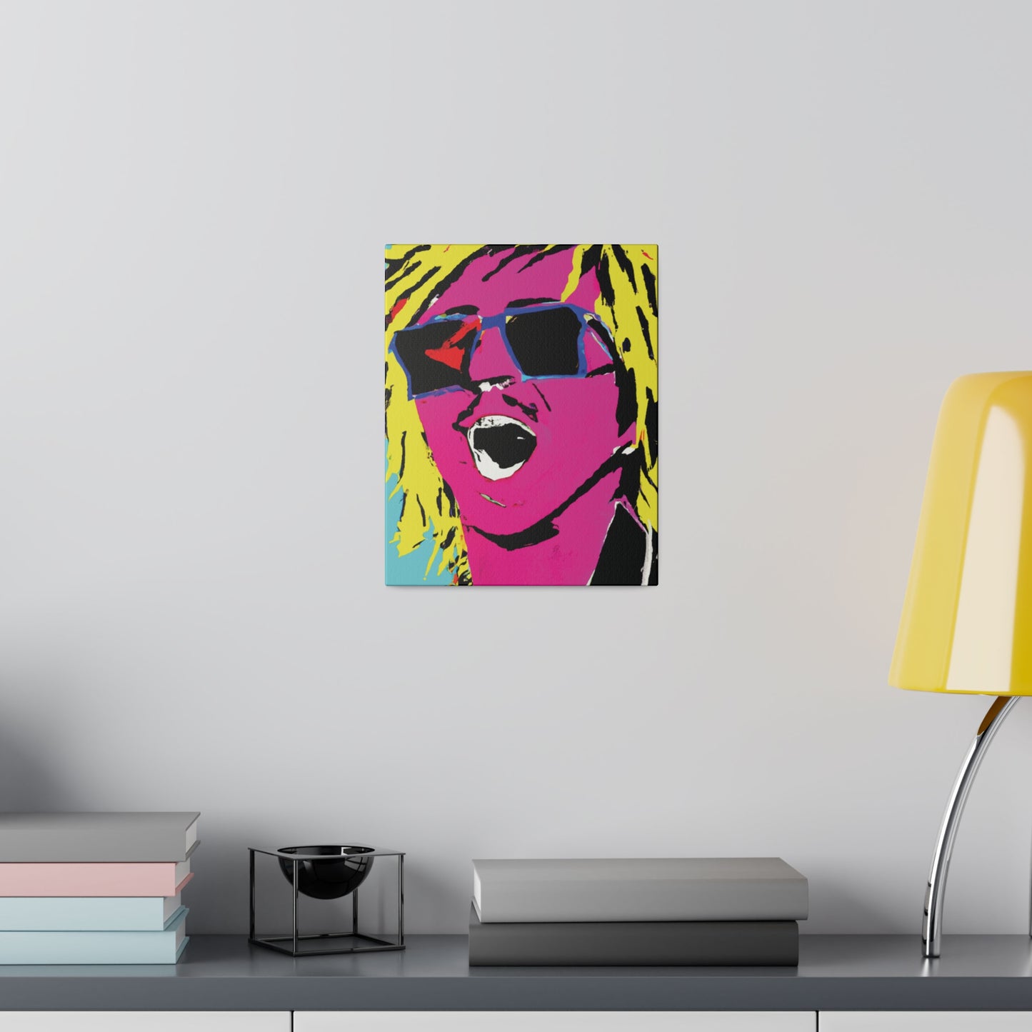 8376W - Rockstar Painting Print | Face | Abstract | Poster | Home Decor | Wall Art | Music Art | Canvas