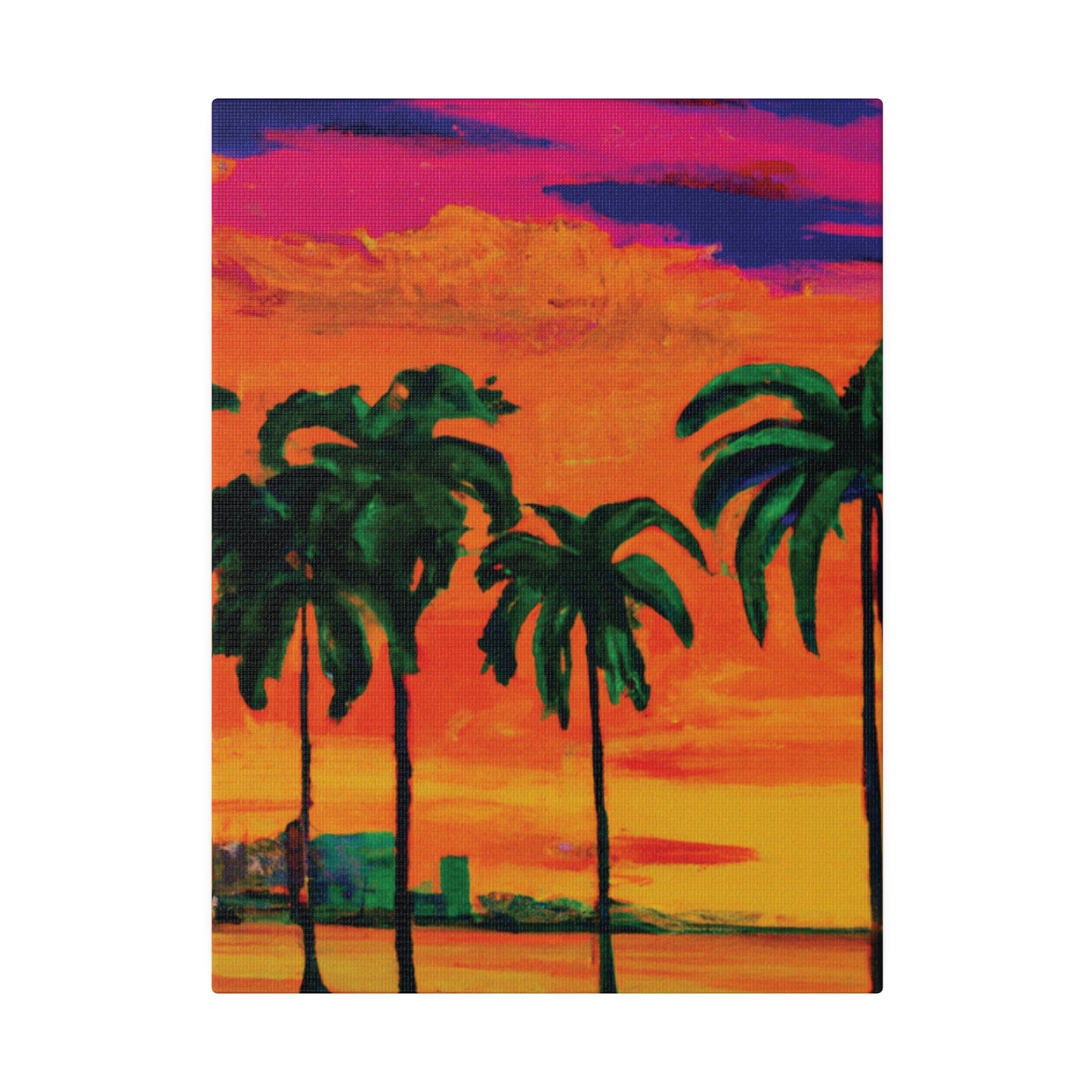 7389Y - Miami Beach Sunset Painting Print | Miami | Beach | Sunset | Poster | Home Decor | Wall Art | Canvas