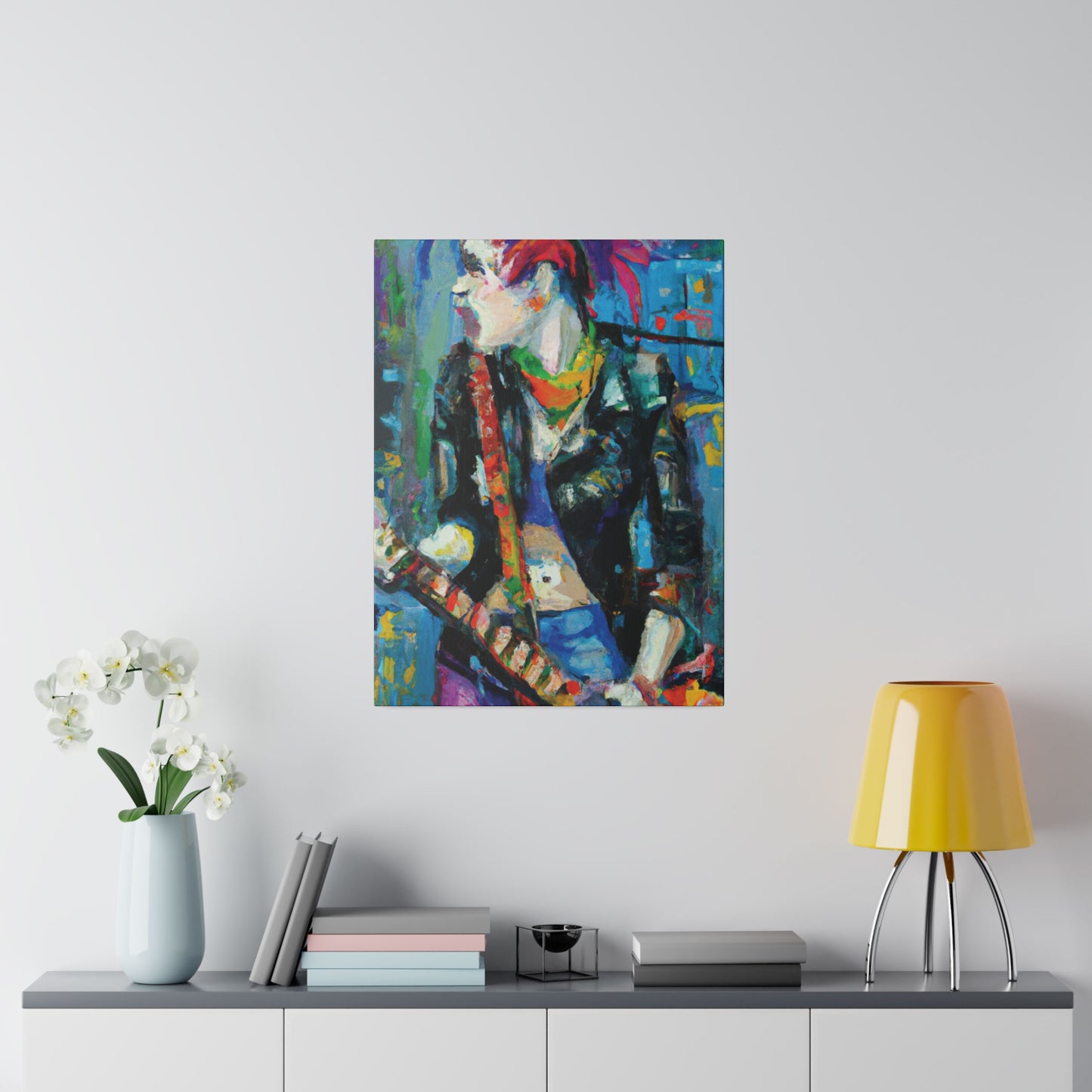 3601F - Rockstar Oil Painting Style Print | Poster | Home Decor | Wall Art | Music Art | Canvas