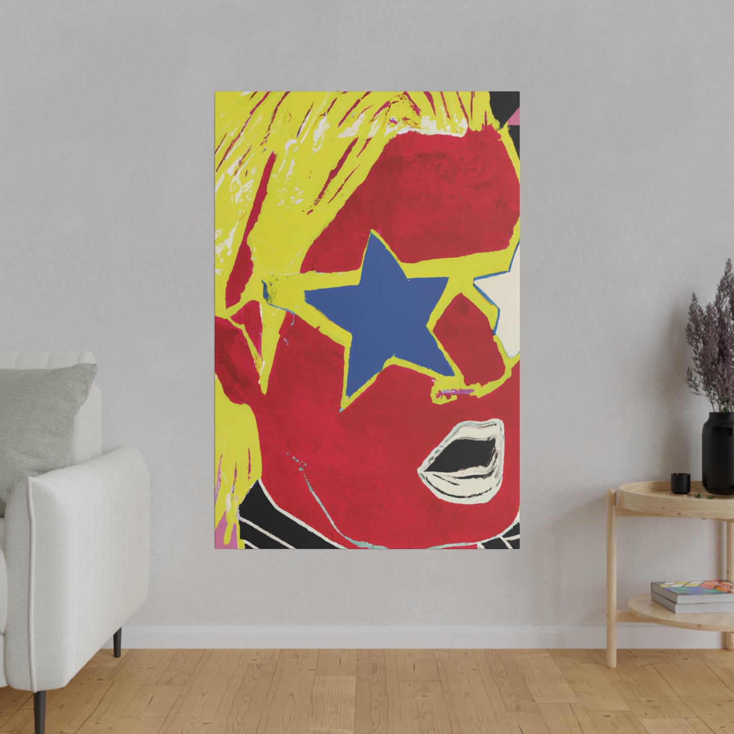 2109Q - Rockstar Painting Print | Face | Abstract | Poster | Home Decor | Wall Art | Music Art | Canvas