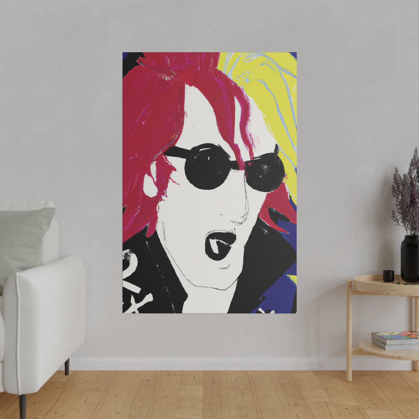 6485Q - Rockstar Painting Print | Face | Abstract | Poster | Home Decor | Wall Art | Music Art | Canvas