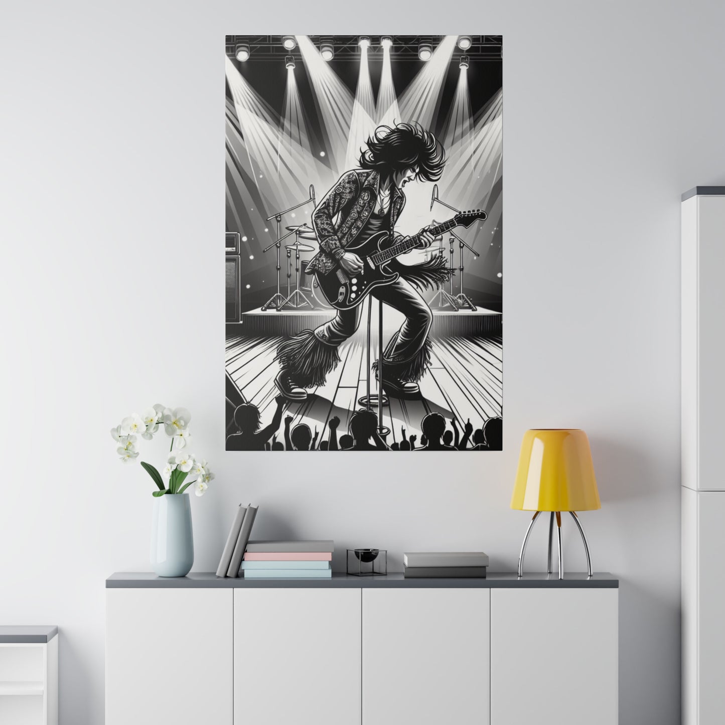 5283B - music art work, rockstar gifts, musician gift ideas, guitar art work, guitar artwork, guitar wall art canvas, playing guitar, decor