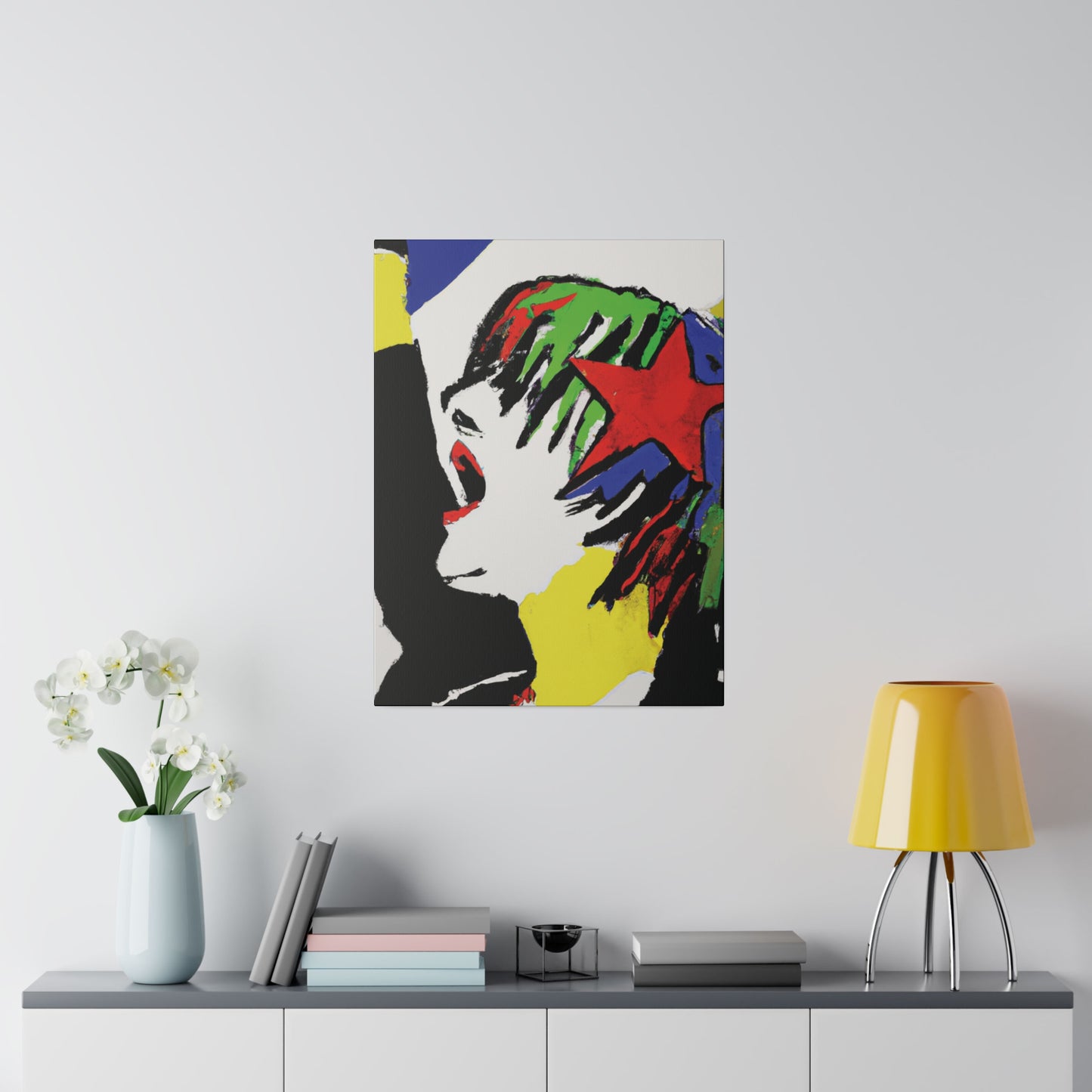 5673W - Rockstar Painting Print | Face | Abstract | Poster | Home Decor | Wall Art | Music Art | Canvas