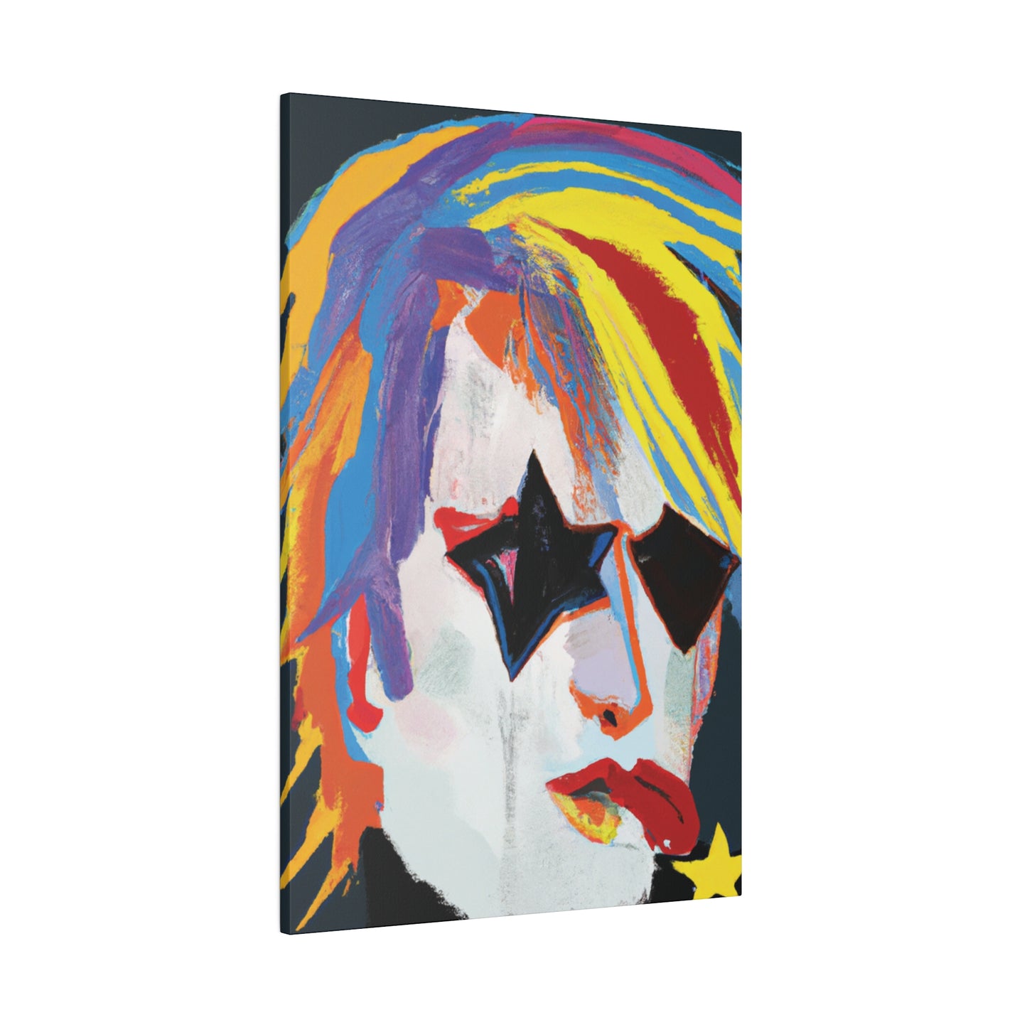 5673A - Rockstar Painting Print | Face | Abstract | Poster | Home Decor | Wall Art | Music Art | Canvas
