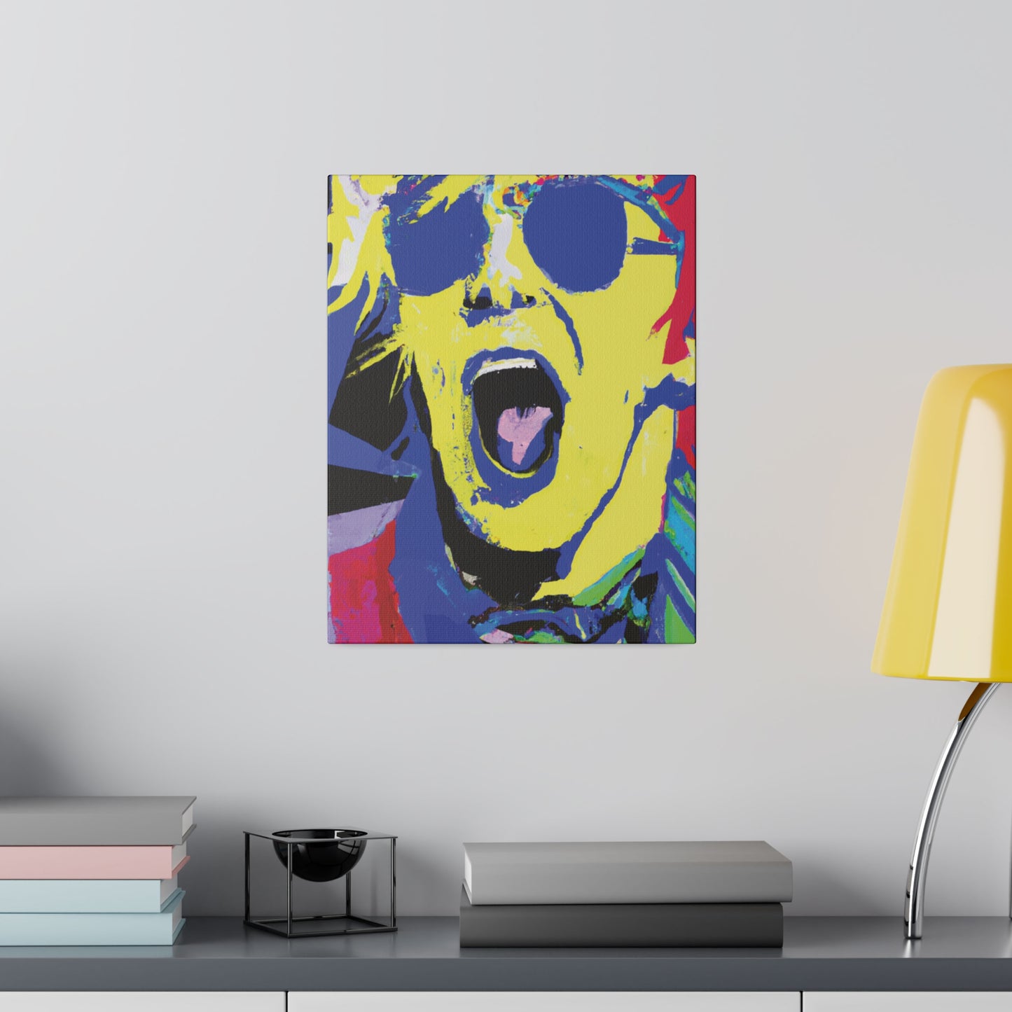 7451T - Rockstar Painting Print | Face | Abstract | Poster | Home Decor | Wall Art | Music Art | Canvas