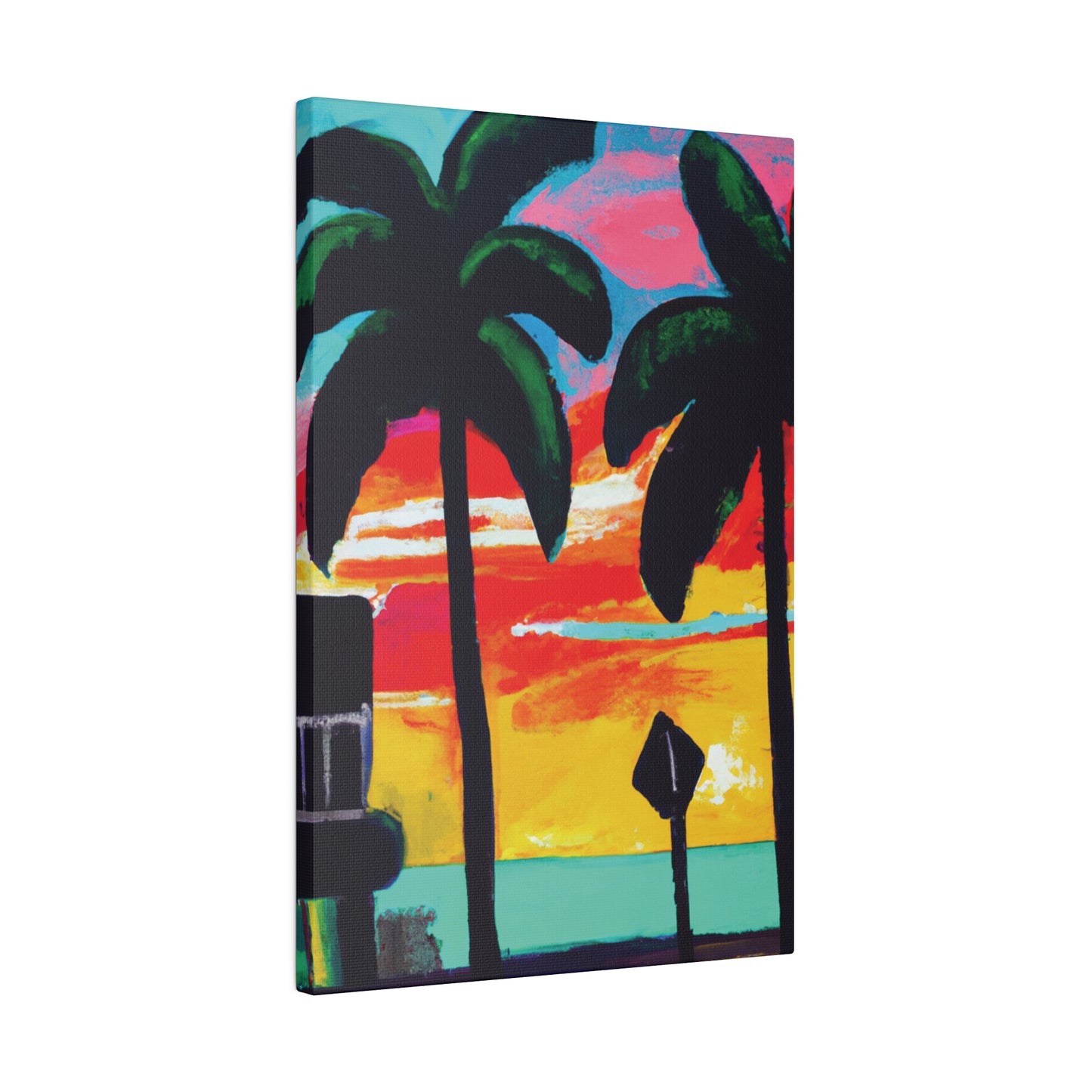 9346Y - Miami Beach Sunset Painting Print | Miami | Beach | Sunset | Poster | Home Decor | Wall Art | Canvas