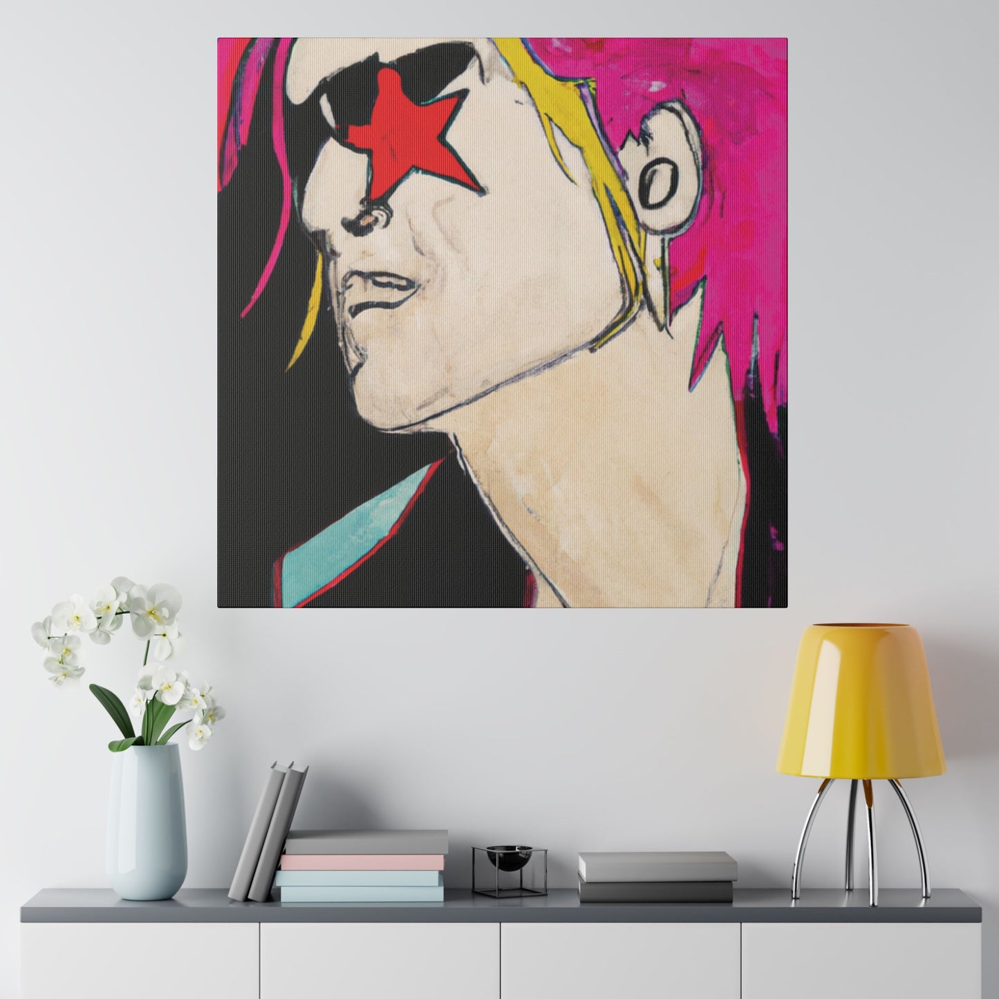 1845V - Rockstar Painting Print | Face | Abstract | Poster | Home Decor | Wall Art | Music Art | Canvas