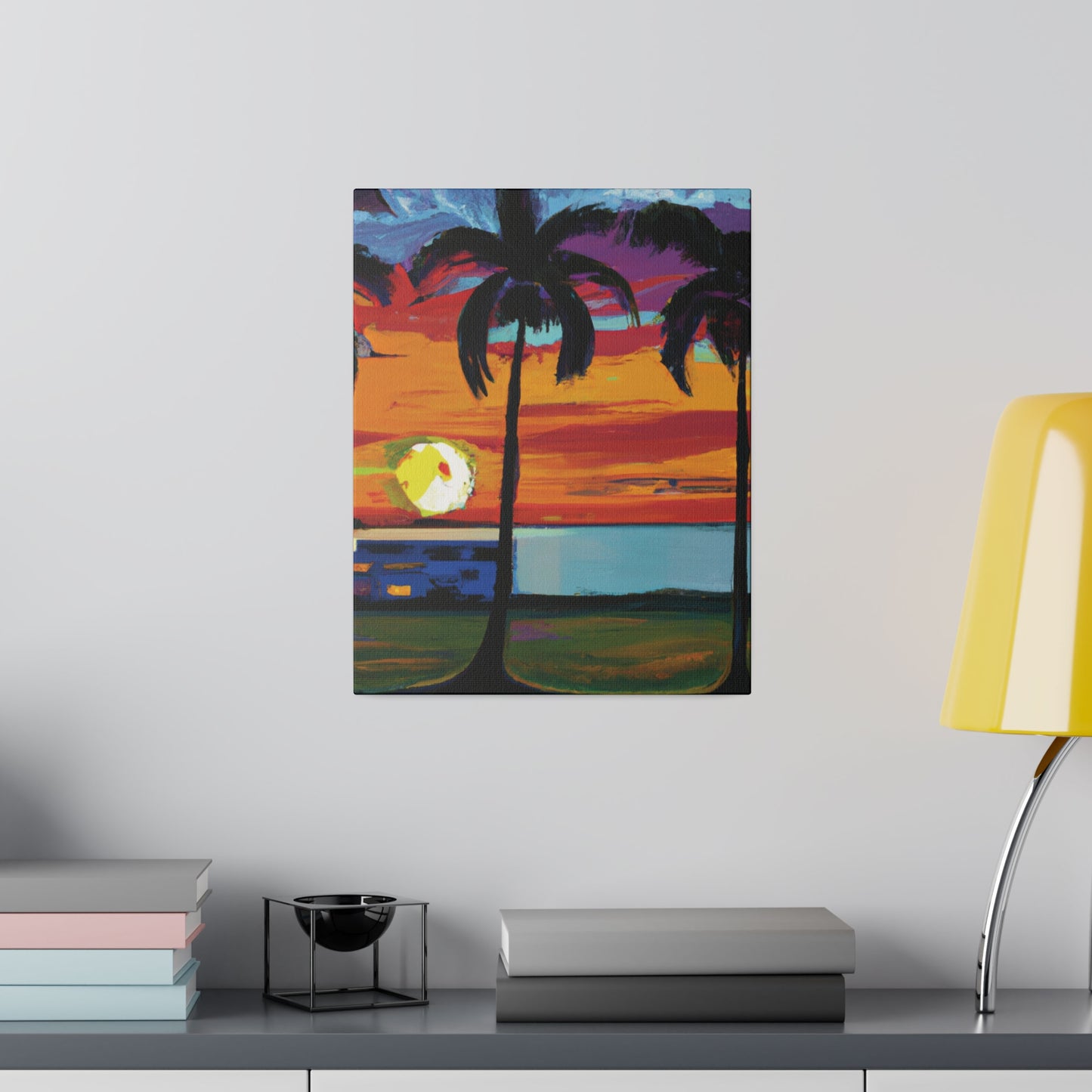 1676M - Miami Beach Sunset Painting Print | Miami | Beach | Sunset | Poster | Home Decor | Wall Art | Canvas