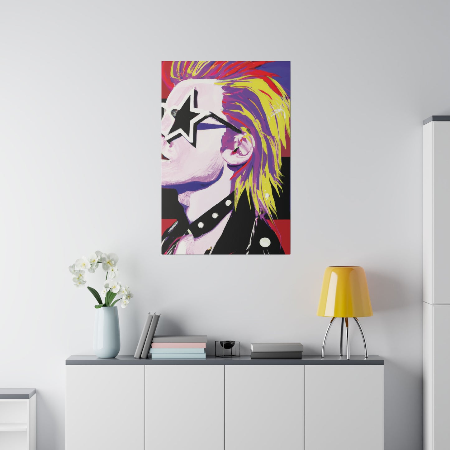 7547K - Rockstar Painting Print | Face | Abstract | Poster | Home Decor | Wall Art | Music Art | Canvas