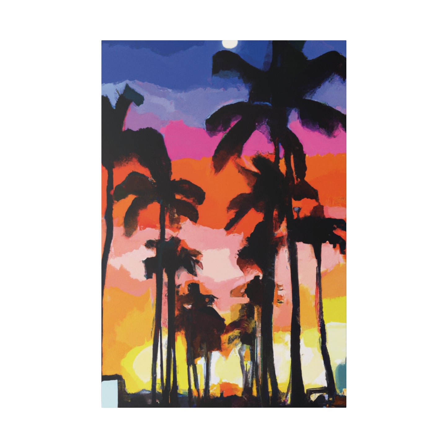 5857E - Miami Beach Sunset Painting Print | Miami | Beach | Sunset | Poster | Home Decor | Wall Art | Canvas