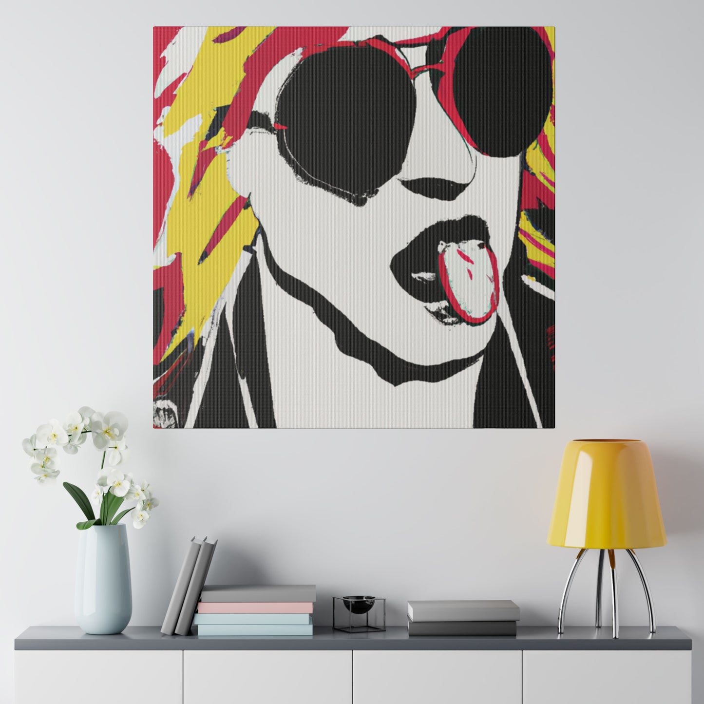 4851A - Rockstar Painting Print | Face | Abstract | Poster | Home Decor | Wall Art | Music Art | Canvas