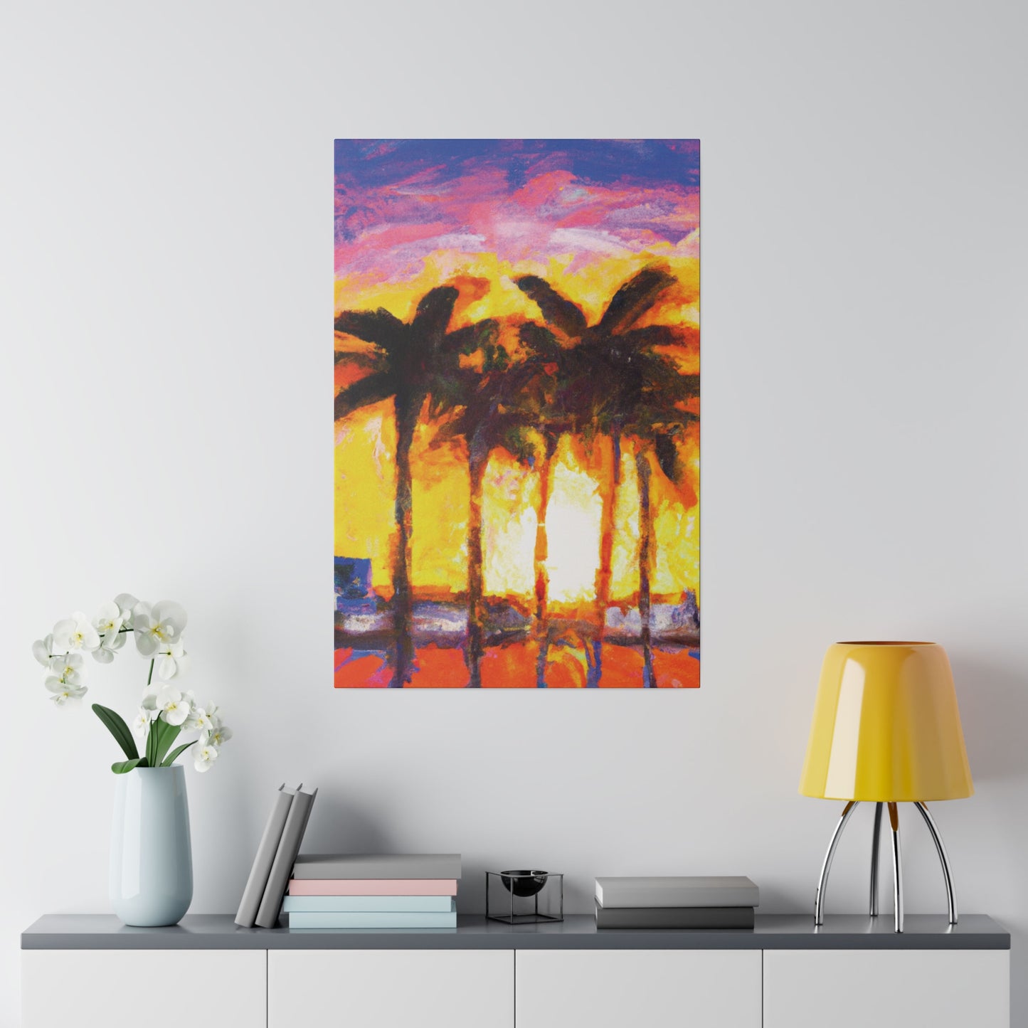 1535V - Miami Beach Sunset Painting Print | Miami | Beach | Sunset | Poster | Home Decor | Wall Art | Canvas