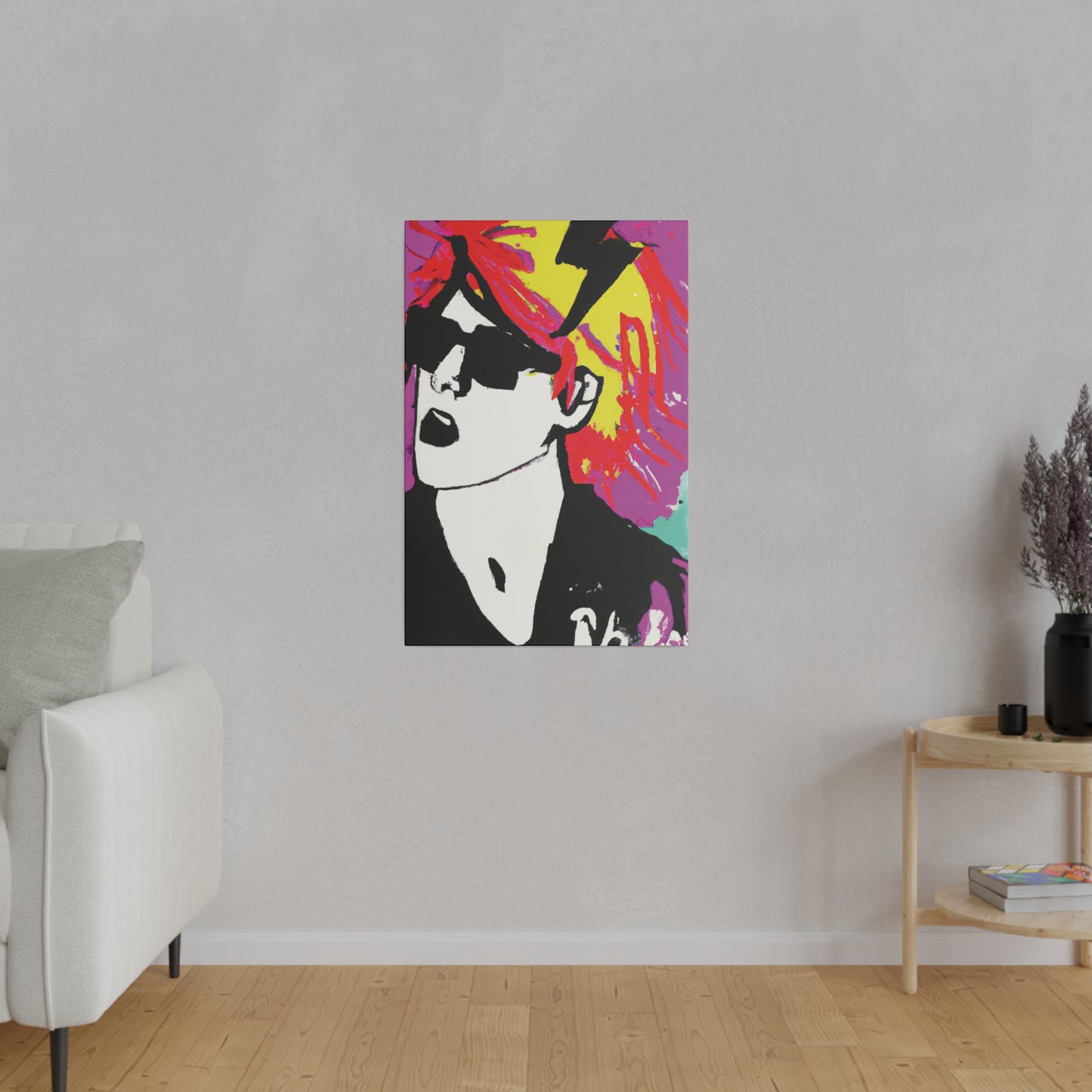 3769T - Rockstar Painting Print | Face | Abstract | Poster | Home Decor | Wall Art | Music Art | Canvas