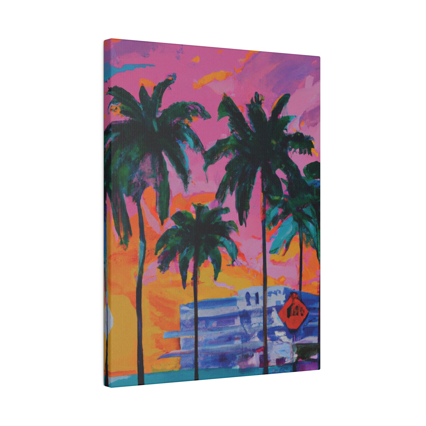 5487P - Miami Beach Sunset Painting Print | Miami | Beach | Sunset | Poster | Home Decor | Wall Art | Canvas