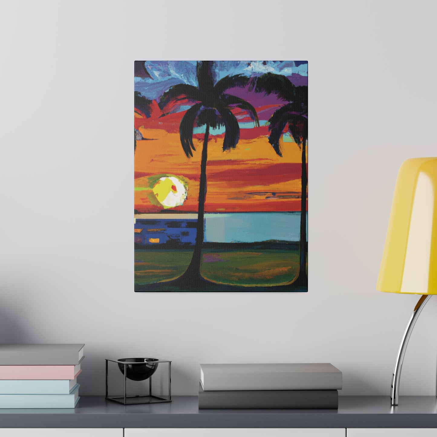 1676M - Miami Beach Sunset Painting Print | Miami | Beach | Sunset | Poster | Home Decor | Wall Art | Canvas