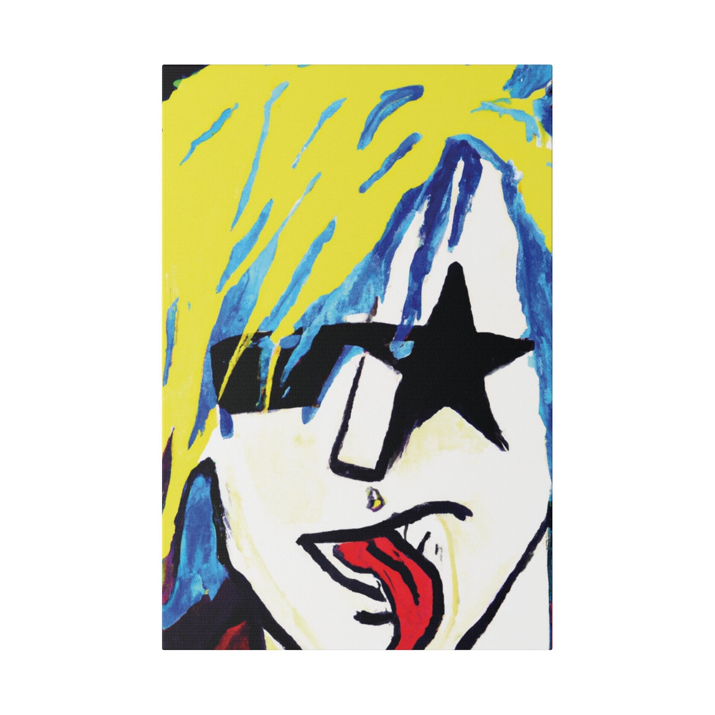 8584V - Rockstar Painting Print | Face | Abstract | Poster | Home Decor | Wall Art | Music Art | Canvas