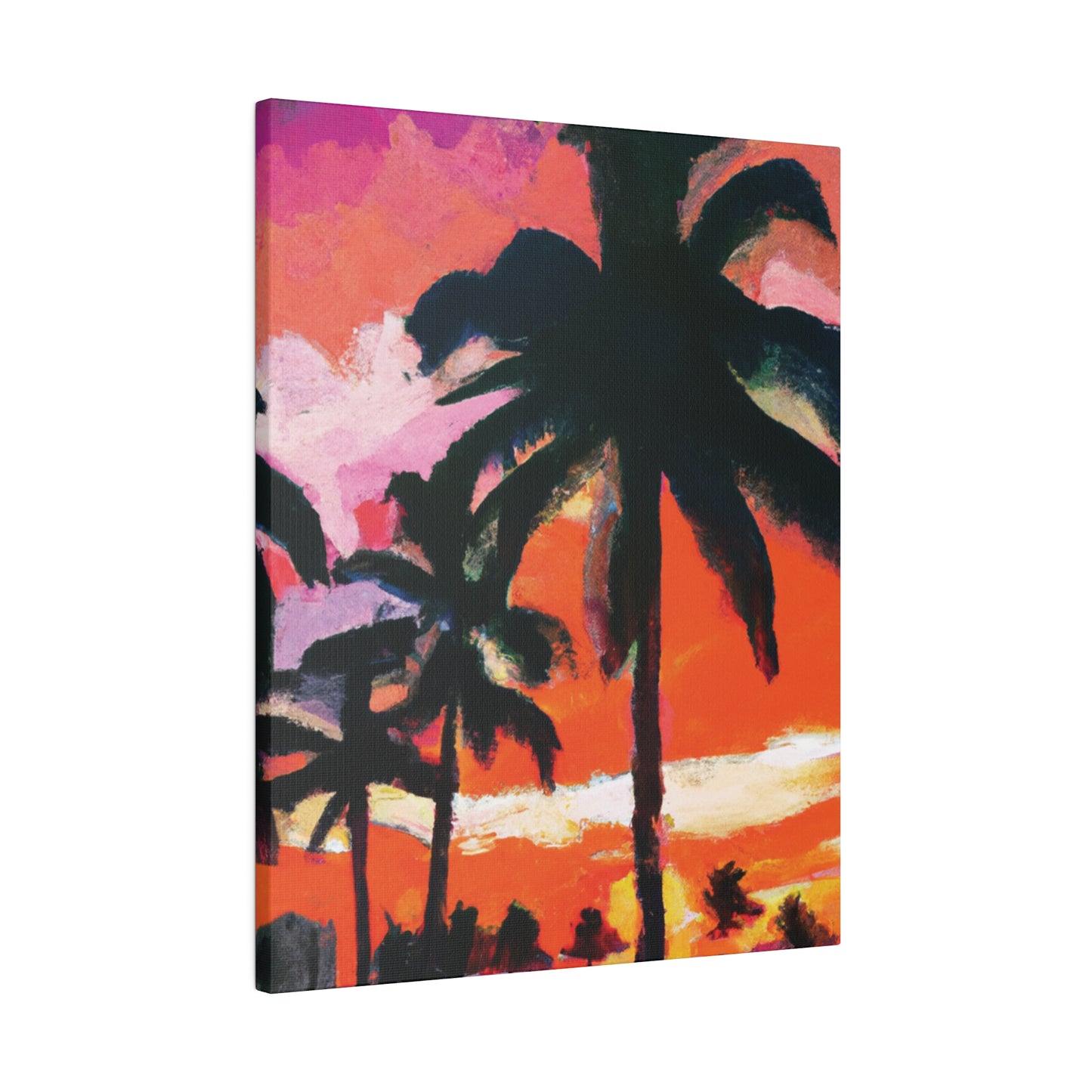 2734M - Miami Beach Sunset Painting Print | Miami | Beach | Sunset | Poster | Home Decor | Wall Art | Canvas