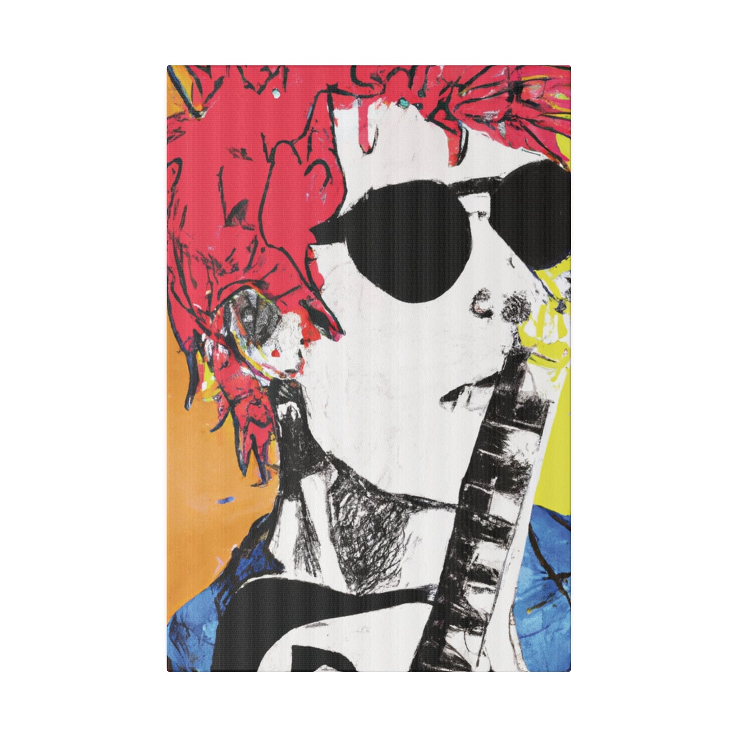 8995T - Rockstar Painting Print | Face | Abstract | Poster | Home Decor | Wall Art | Music Art | Canvas