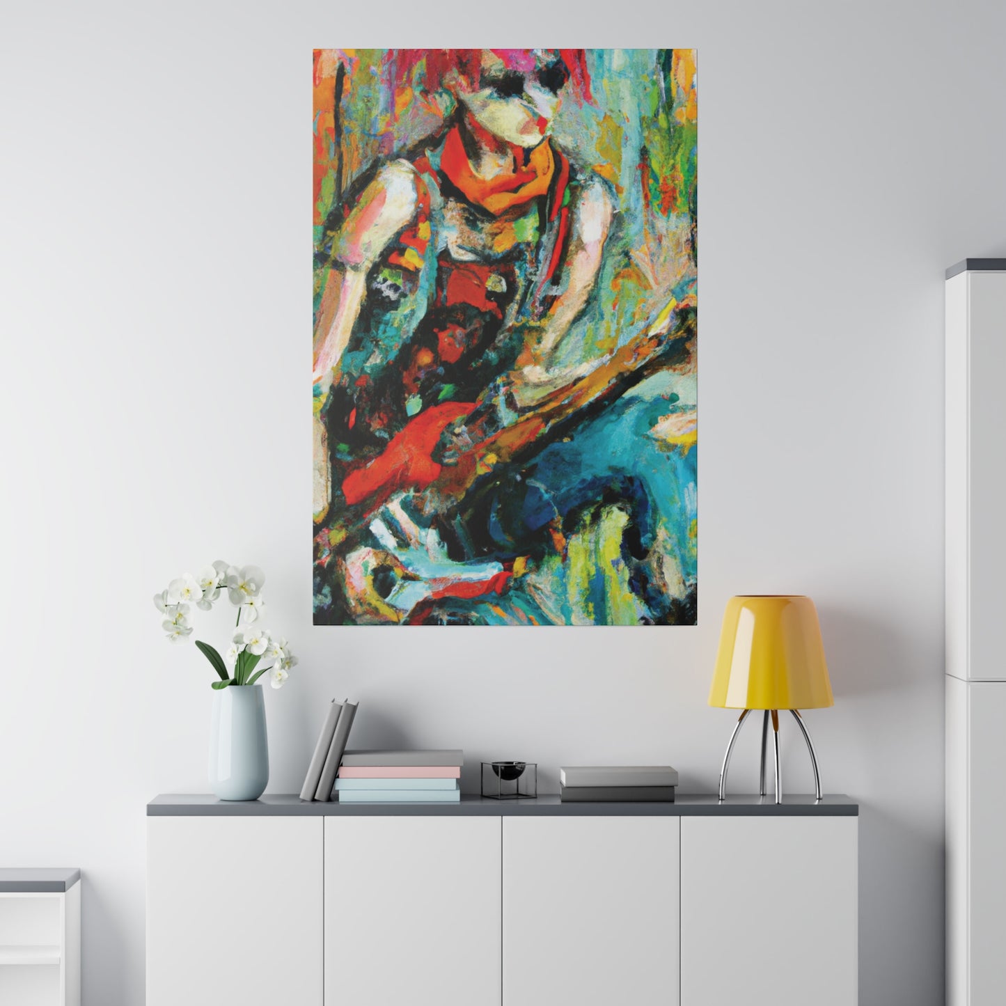 7494M - Rockstar Oil Painting Style Print | Poster | Home Decor | Wall Art | Music Art | Canvas