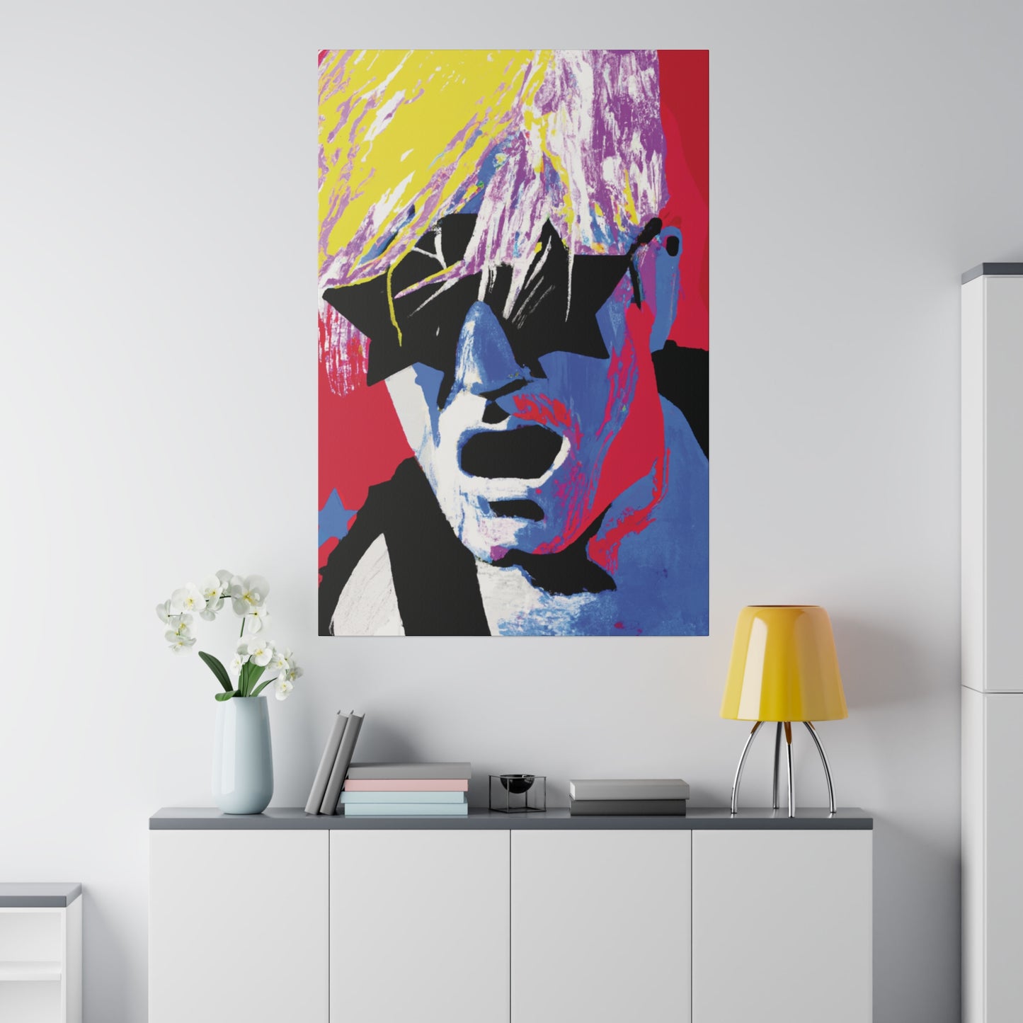 4837X - Rockstar Painting Print | Face | Abstract | Poster | Home Decor | Wall Art | Music Art | Canvas