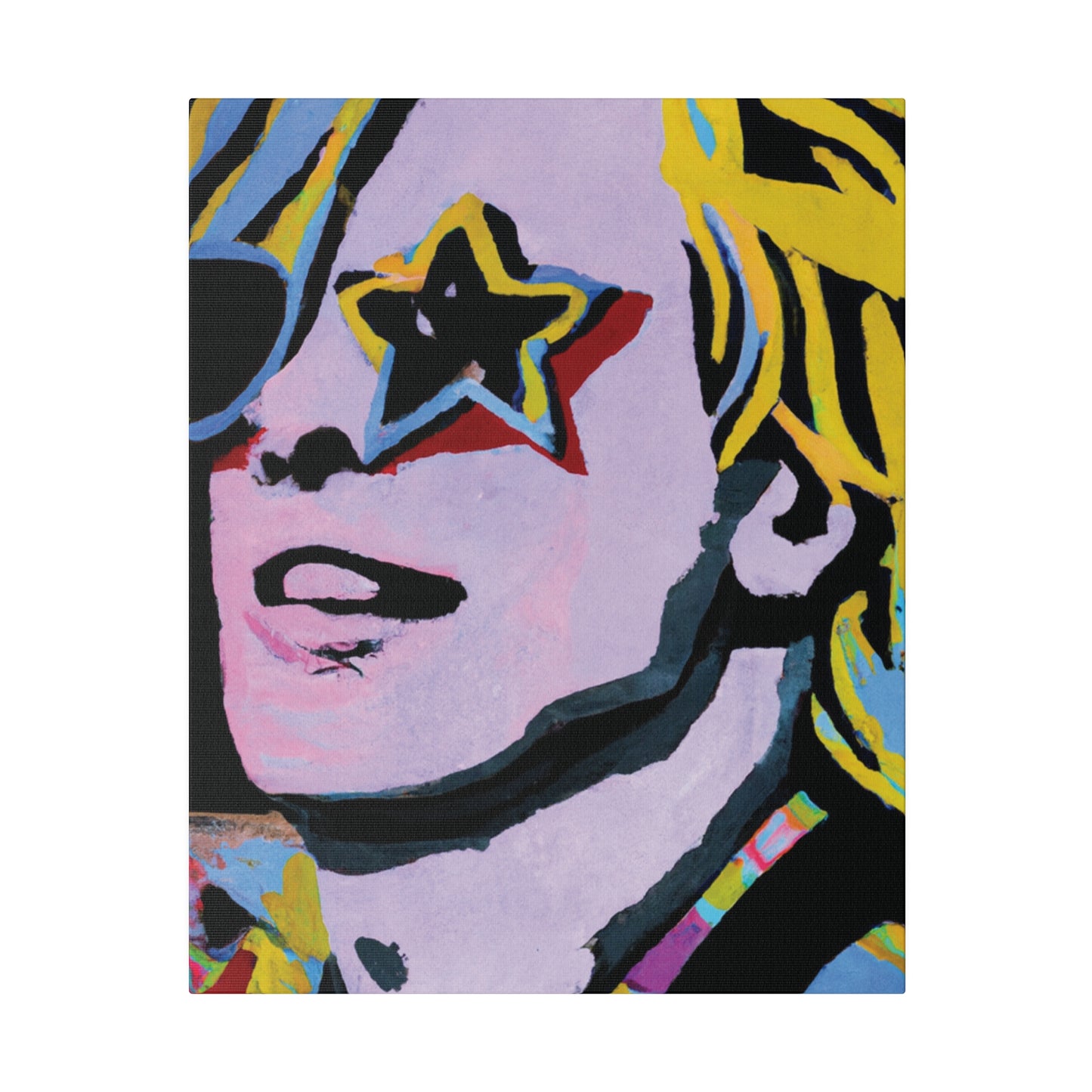5027F - Rockstar Painting Print | Face | Abstract | Poster | Home Decor | Wall Art | Music Art | Canvas