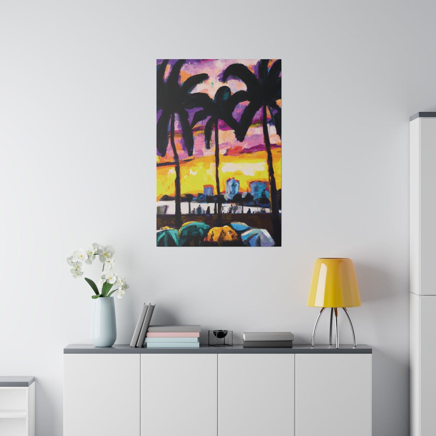 5162A - Miami Beach Sunset Painting Print | Miami | Beach | Sunset | Poster | Home Decor | Wall Art | Canvas